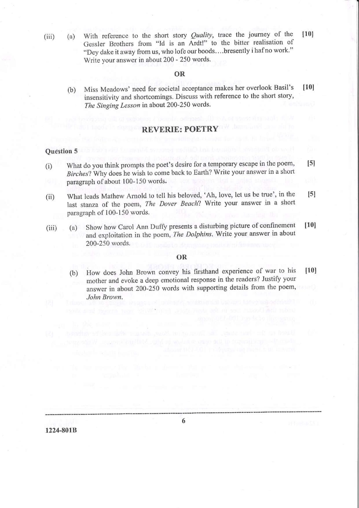 ISC Class 12 English Literature 2024 Question Paper - Page 6