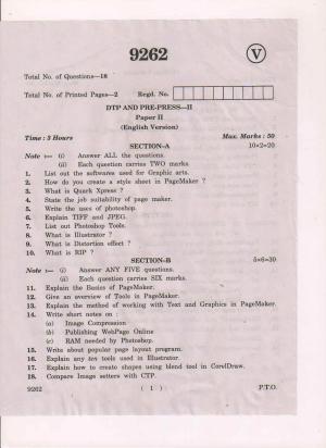 AP Inter 2nd Year DTP and Pre-Press-II March-2019-Vocational Question Paper