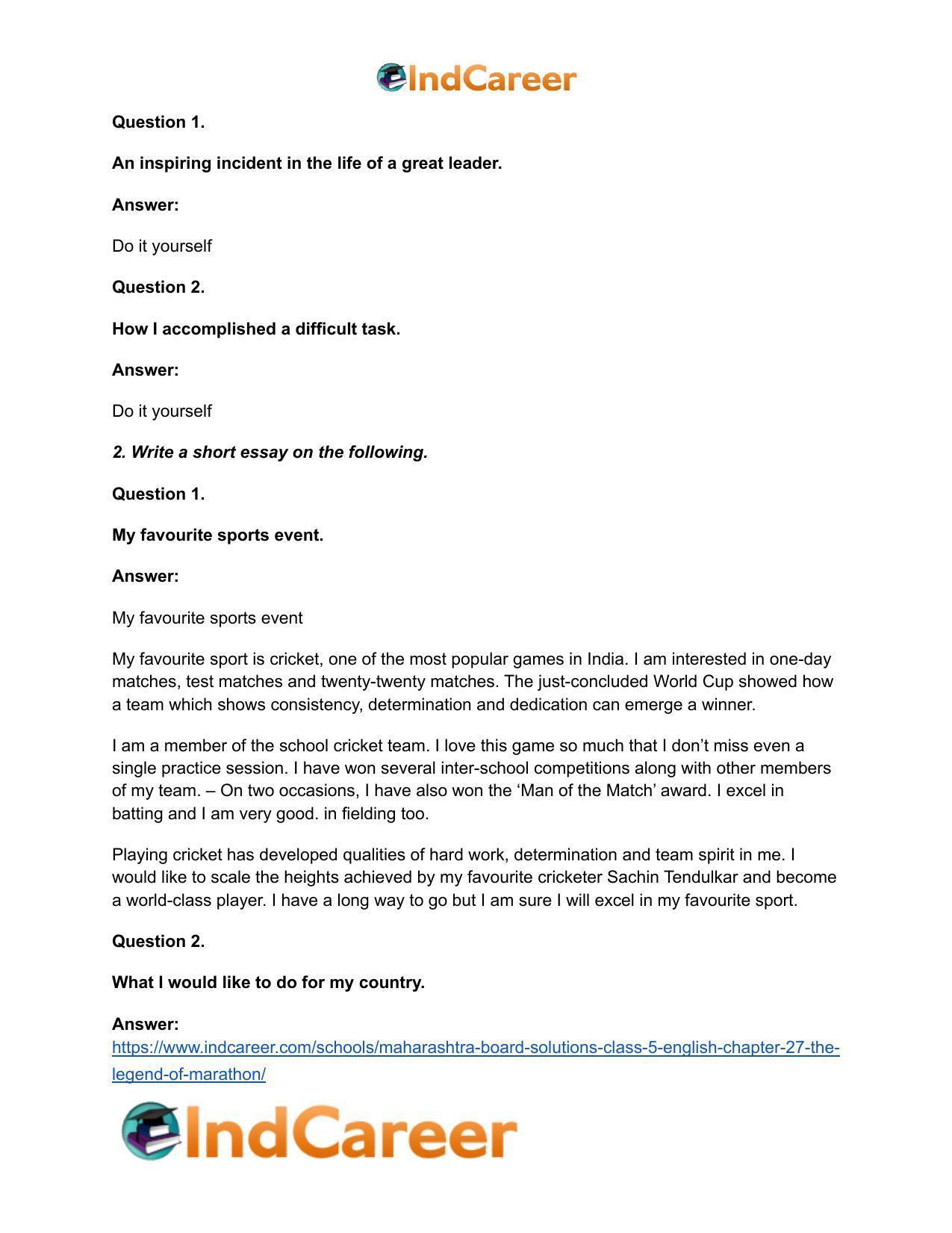 Maharashtra Board Solutions Class 5-English: Chapter 27- The Legend of Marathon - Page 3