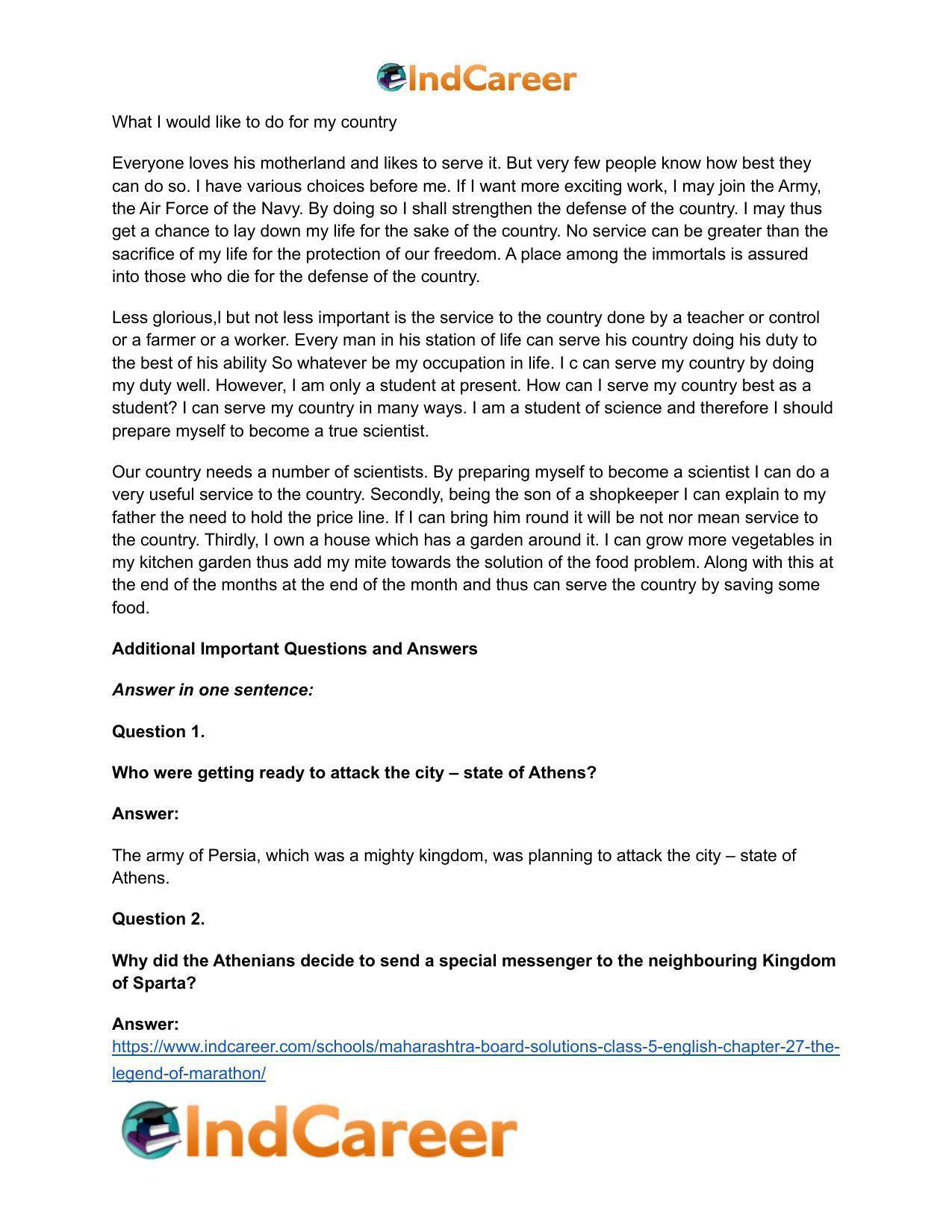 Maharashtra Board Solutions Class 5-English: Chapter 27- The Legend of Marathon - Page 4