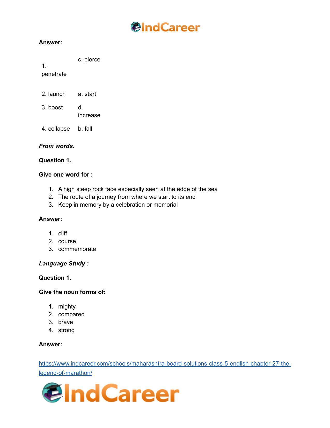 Maharashtra Board Solutions Class 5-English: Chapter 27- The Legend of Marathon - Page 7
