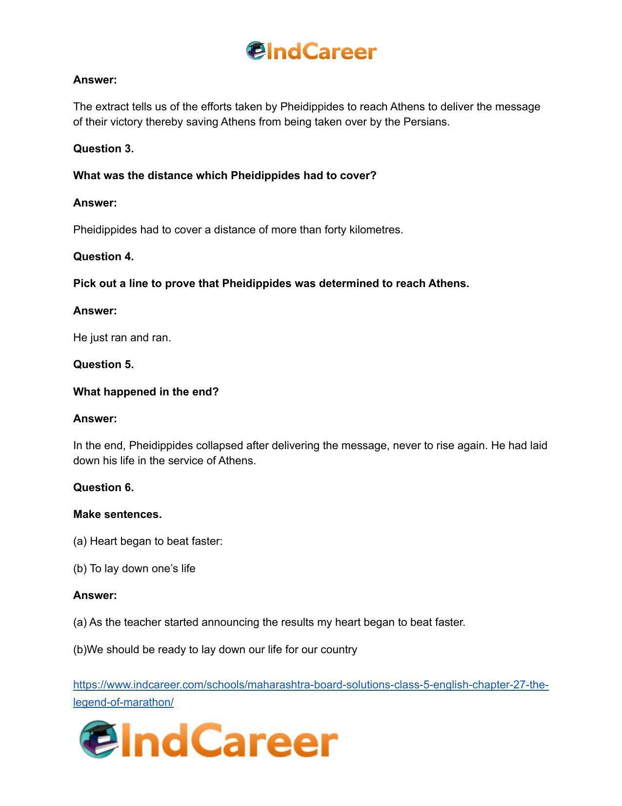 Maharashtra Board Solutions Class 5-English: Chapter 27- The Legend of Marathon - Page 10