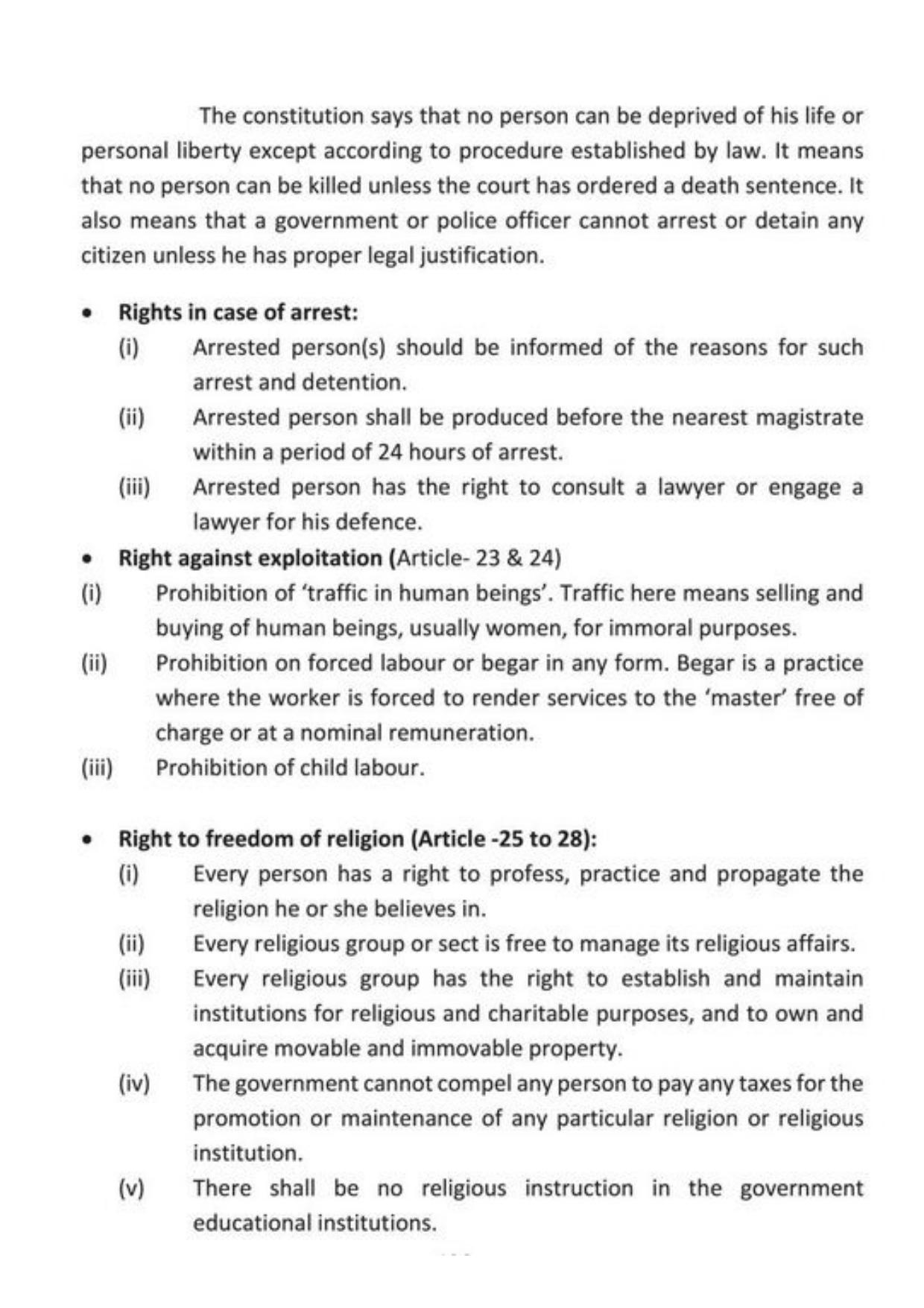 Class 9 Notes, Question & Practice Paper - Political Science (Topic 5 : Democratic Rights) - Page 4