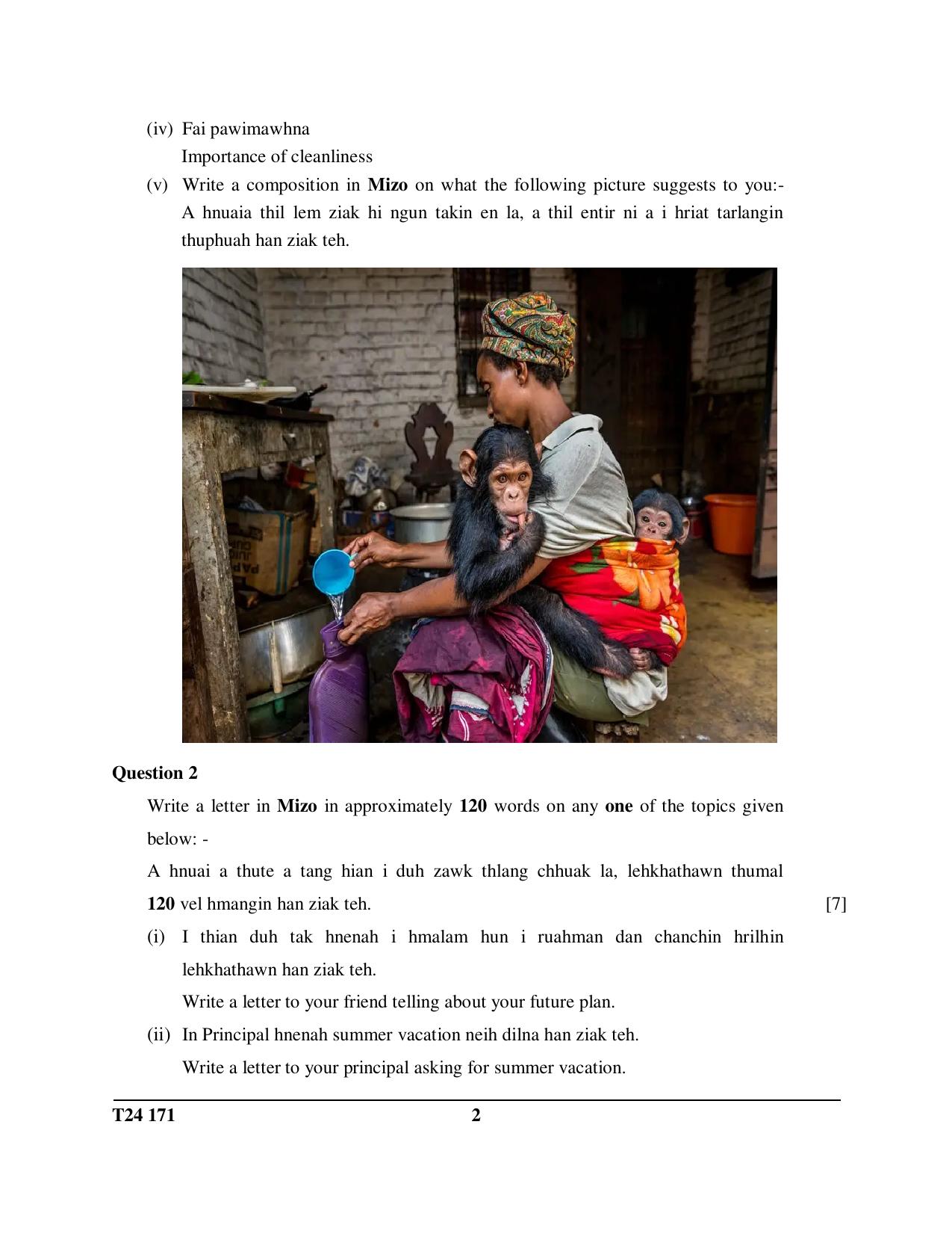 ICSE Class 10 Mizo 2024 Question Paper - Page 2