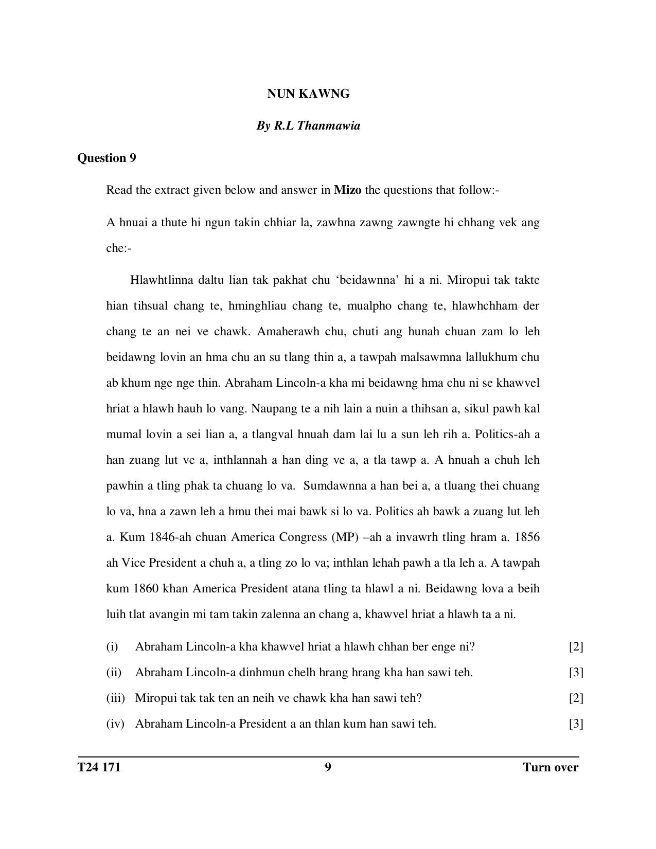 ICSE Class 10 Mizo 2024 Question Paper - Page 9