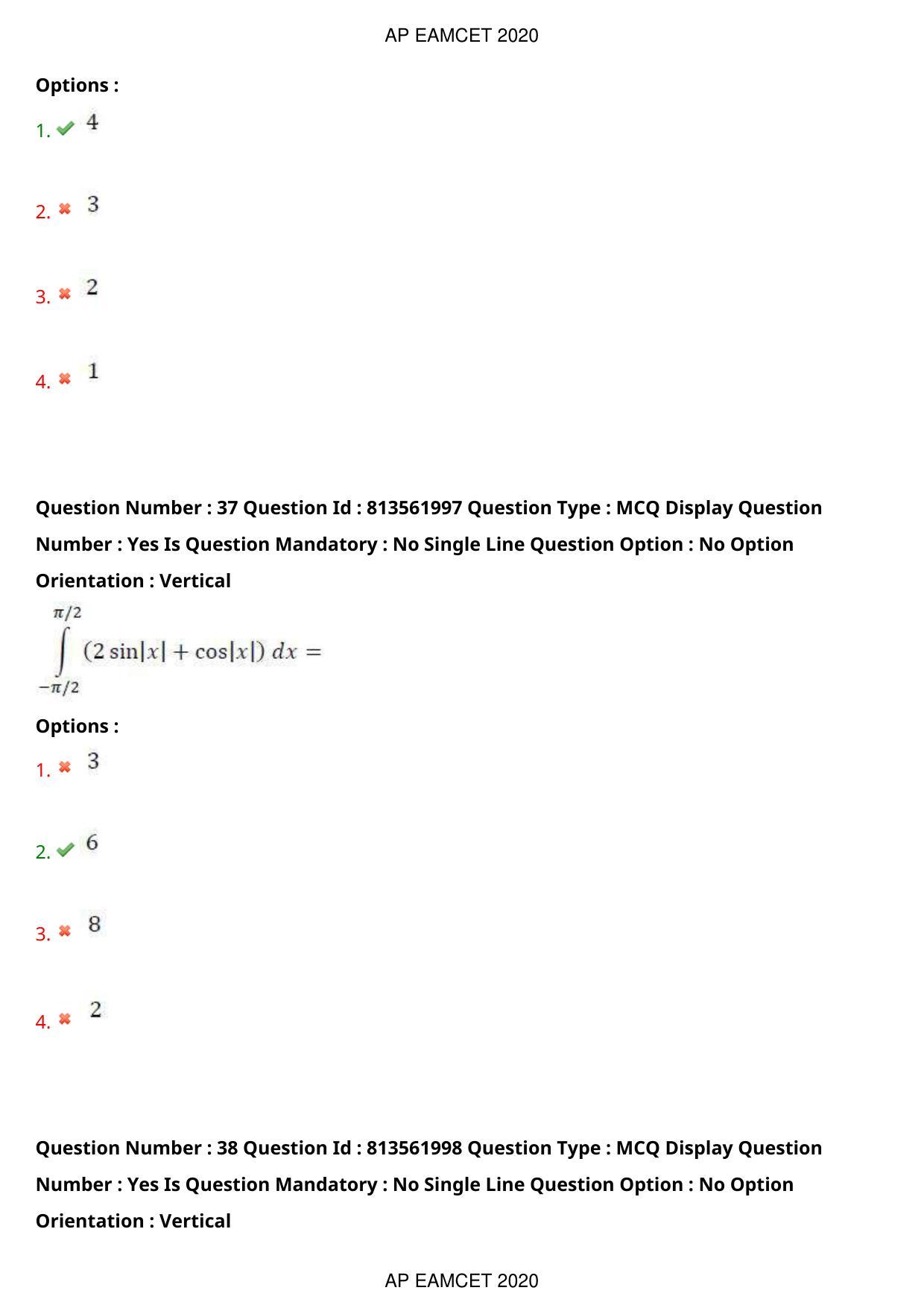 AP EAPCET 2020 - September 22, 2020- Shift 1 - Master Engineering Question Paper With Preliminary Keys - Page 25