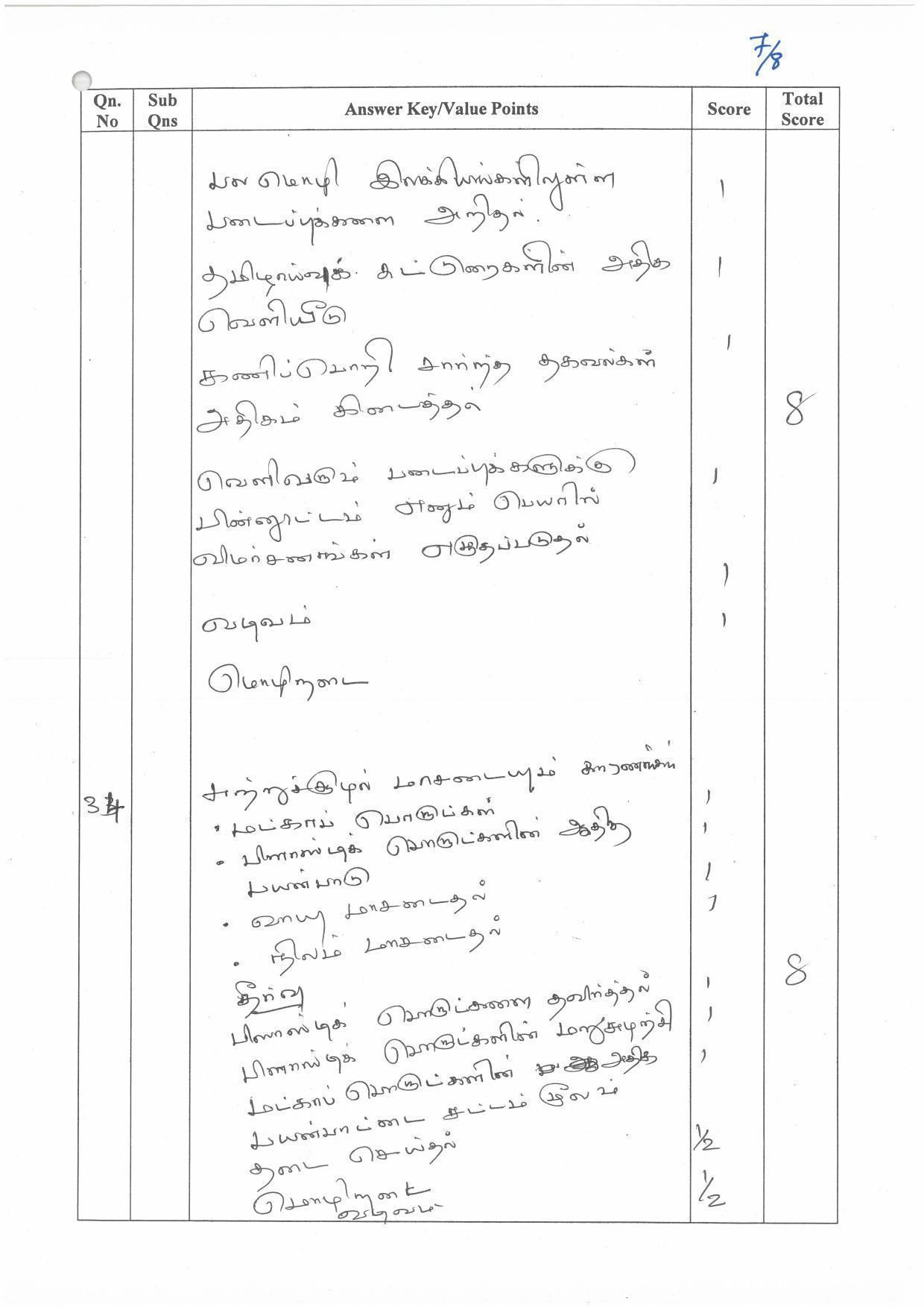 Kerala Plus Two (Class 12th) Answer Key 2022 - Tamil Optional - Page 7