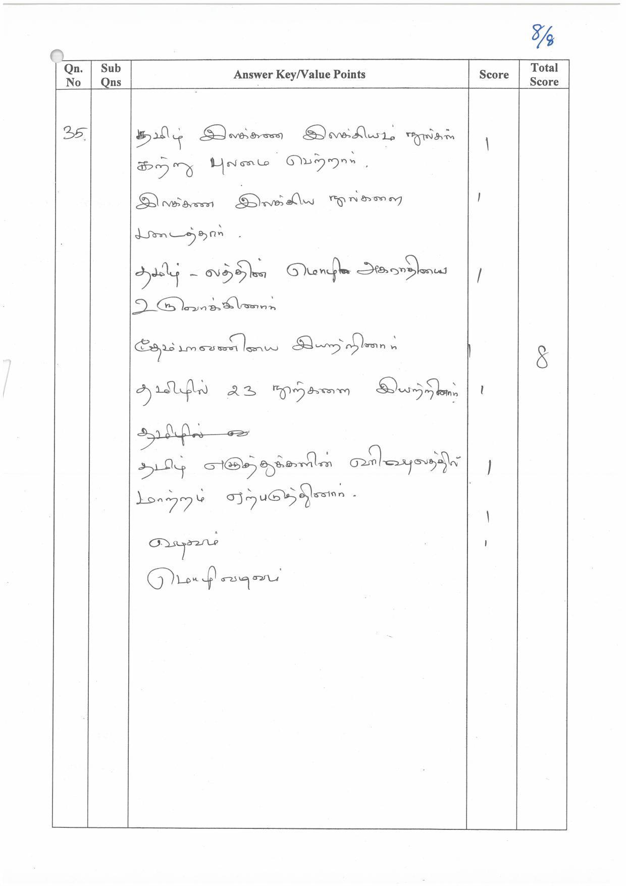 Kerala Plus Two (Class 12th) Answer Key 2022 - Tamil Optional - Page 8