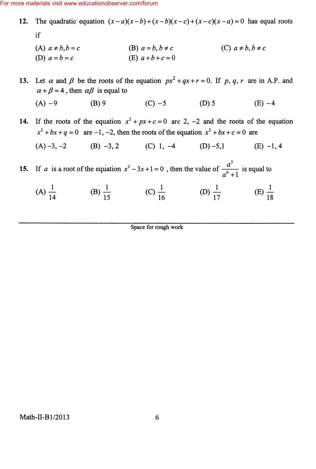 KEAM Paper II 2013 Question Paper - Page 5