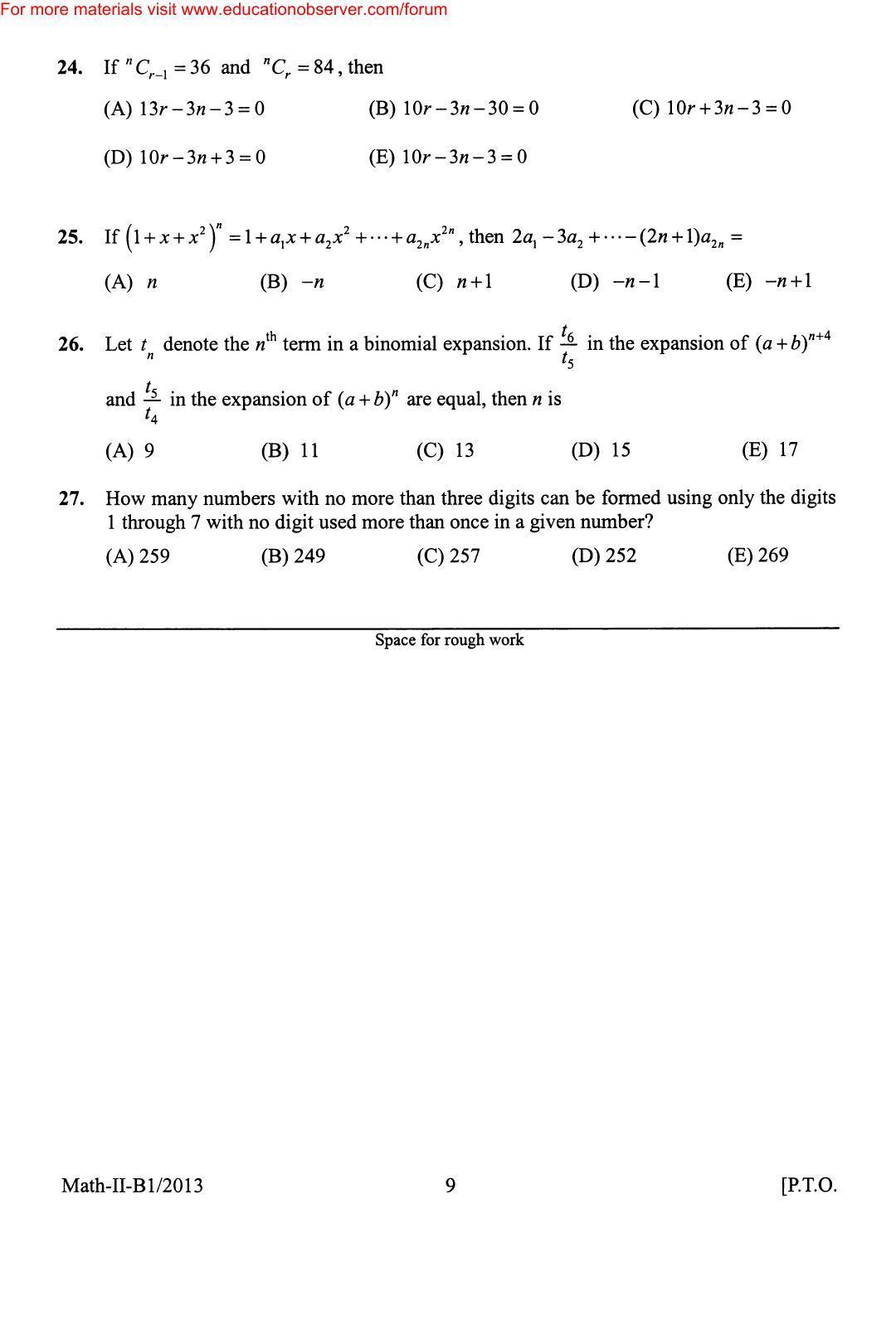 KEAM Paper II 2013 Question Paper - Page 8