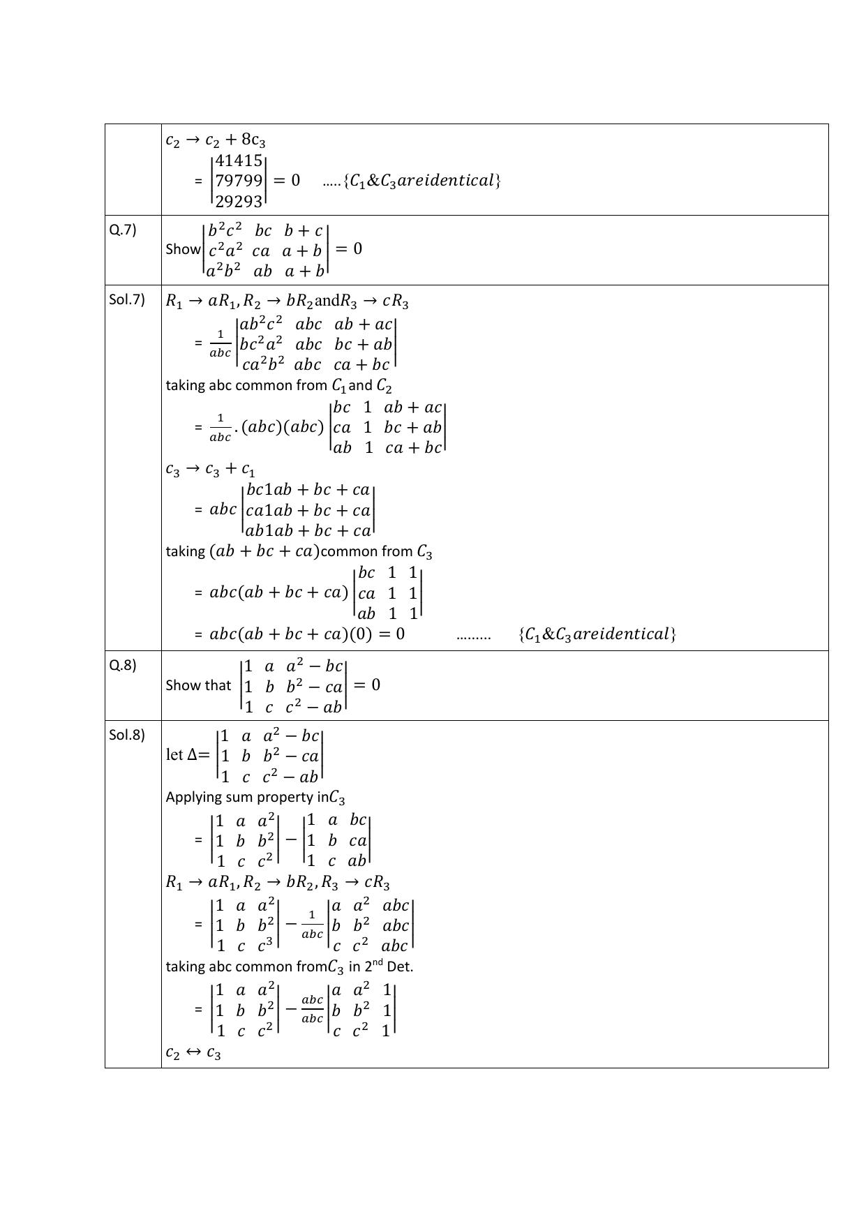 CBSE Worksheets for Class 12 Maths Determinants Assignment 1 - Page 3