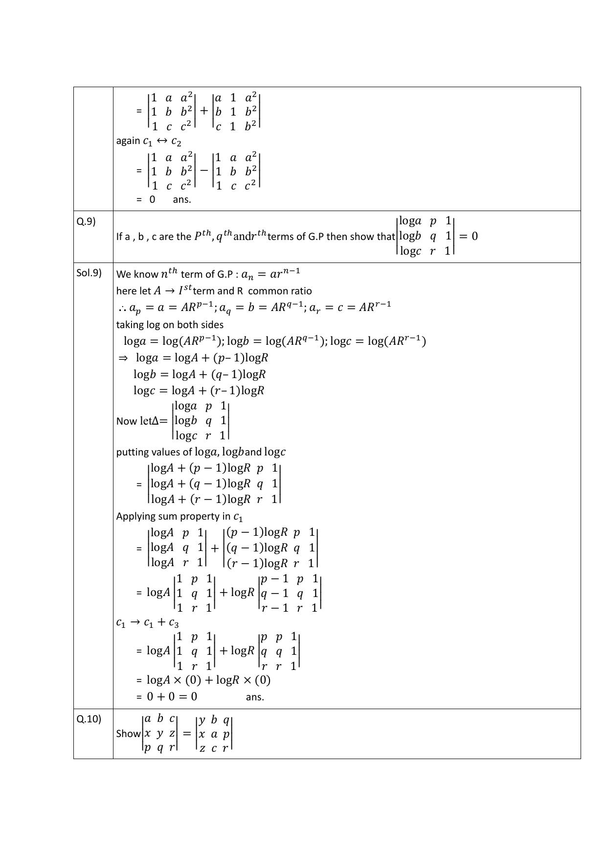 CBSE Worksheets for Class 12 Maths Determinants Assignment 1 - Page 4