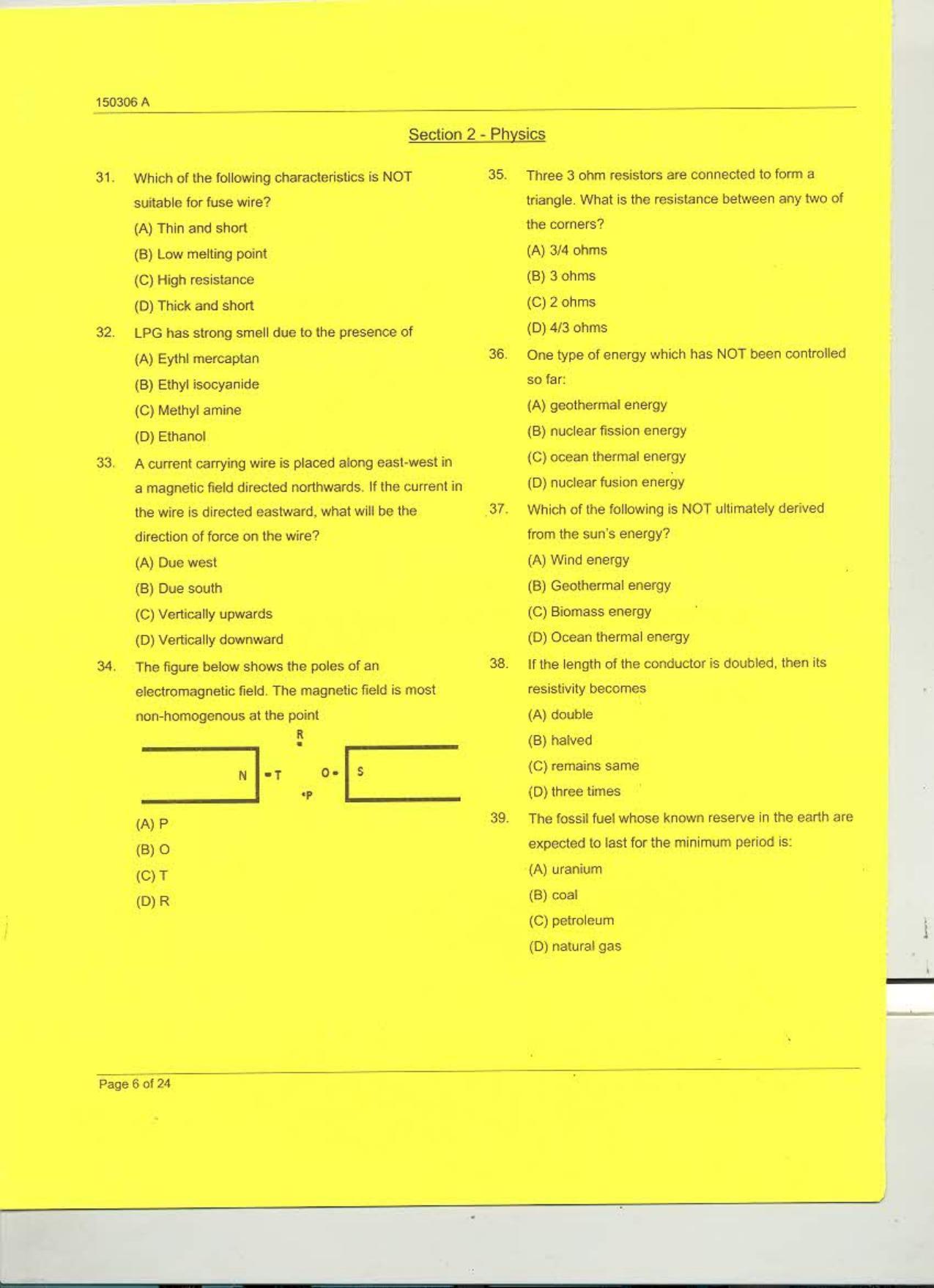 J&K Diploma Polytechnic 2015 Question Paper - Page 6