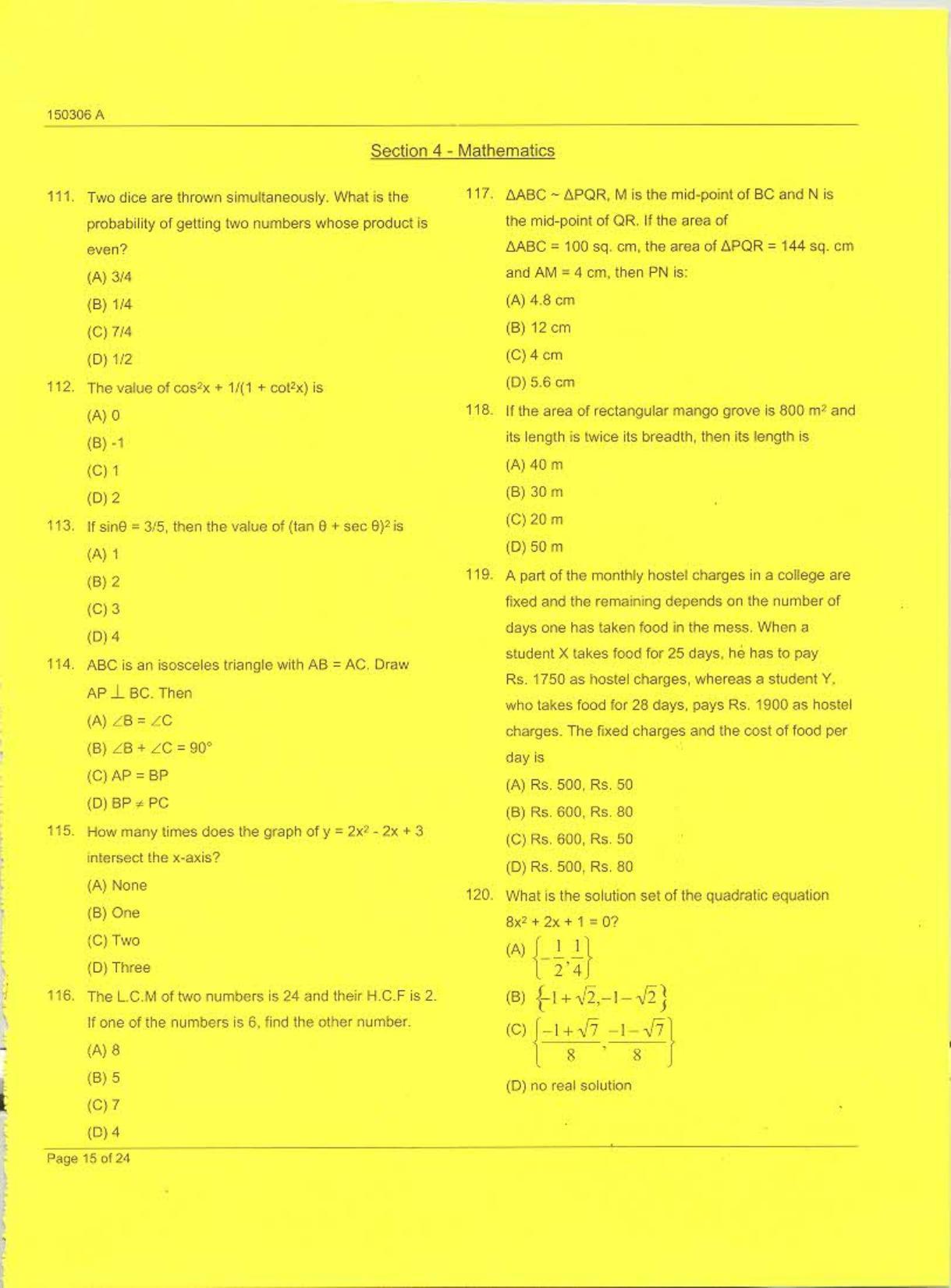 J&K Diploma Polytechnic 2015 Question Paper - Page 15