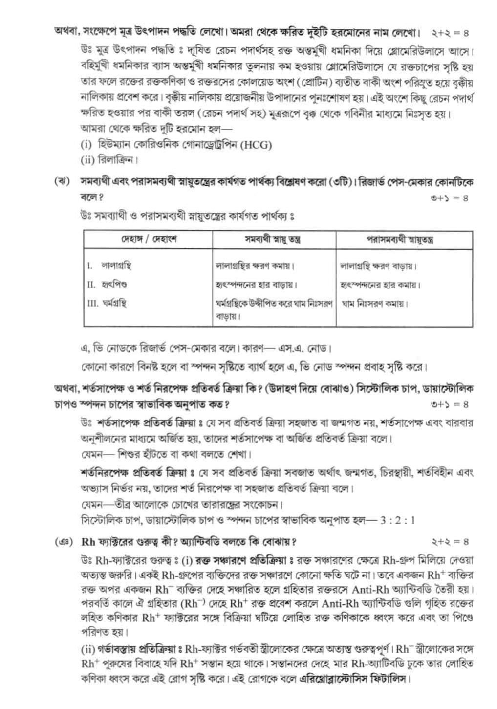 West Bengal Board Class 12 Biological Science 2020 Question Paper - Page 9