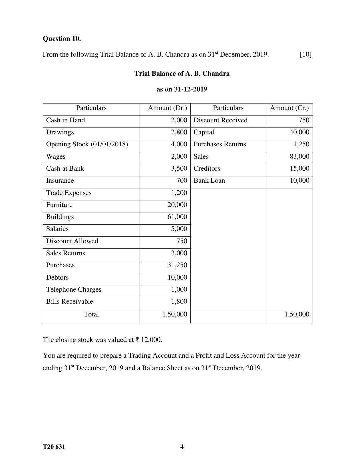 ICSE Class 10 Commercial Studies 2020 Question Paper - Page 4
