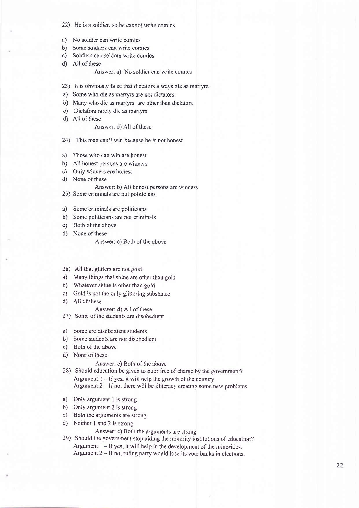 MH CET Law - 5 Year Integrated LLB Sample Paper - Page 11