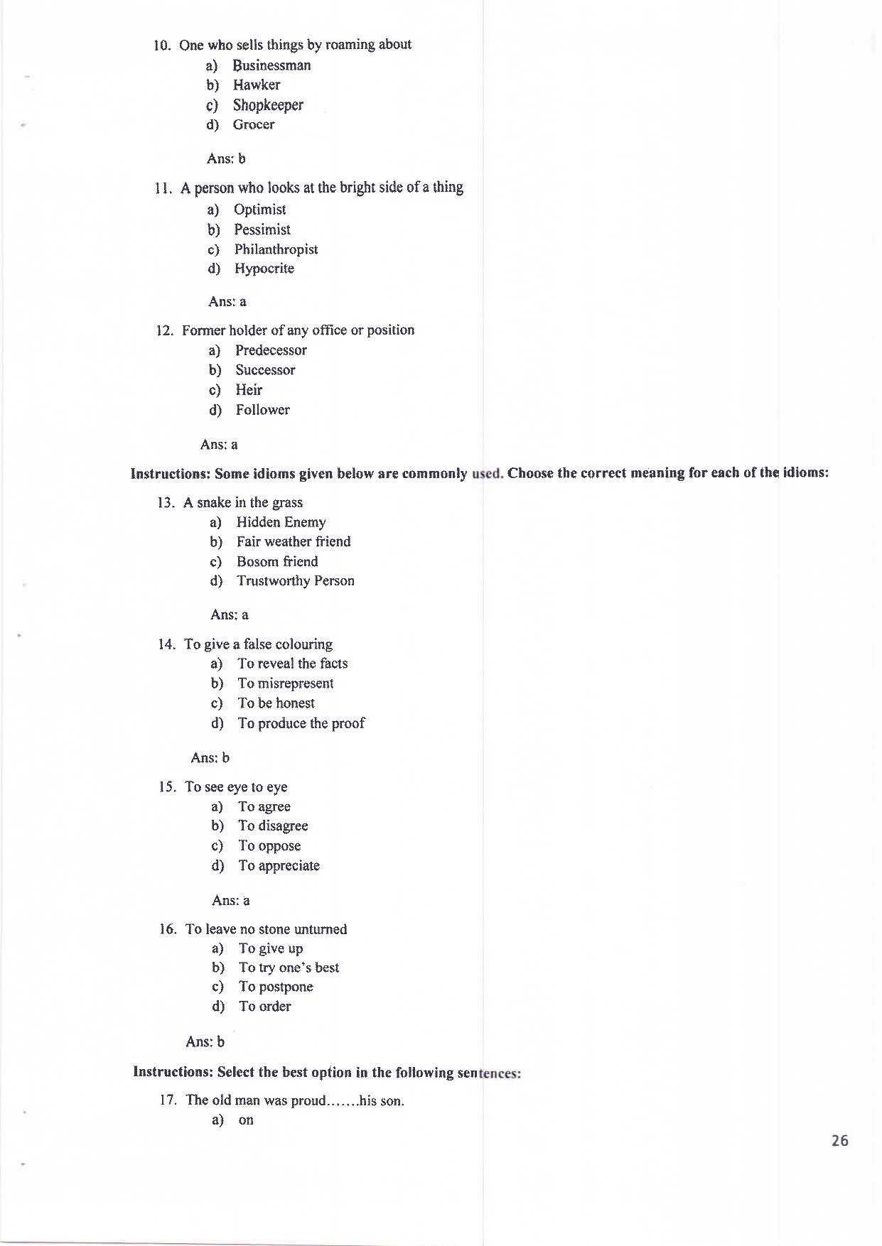 MH CET Law - 5 Year Integrated LLB Sample Paper - Page 15