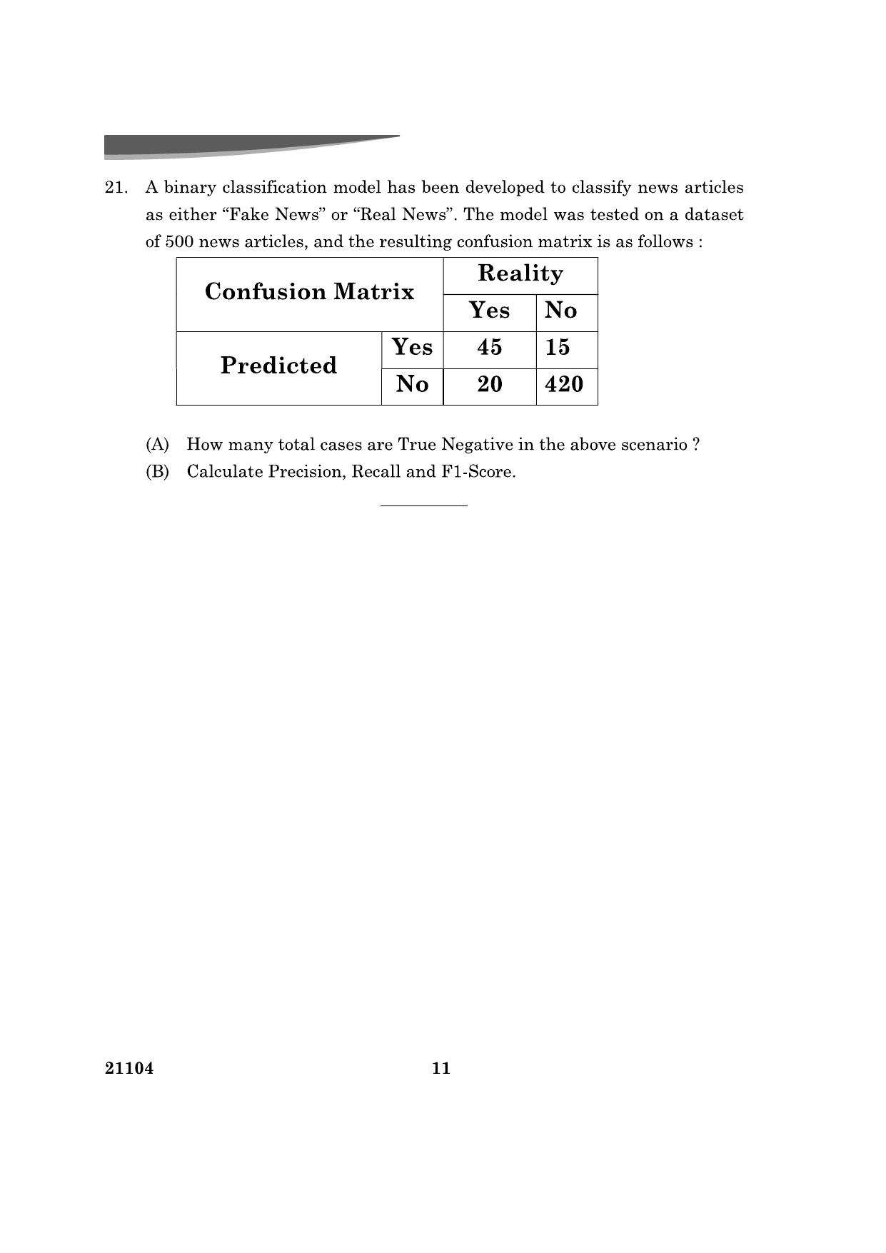 CBSE Class 10 Artificial Intelligence 2024 Question Paper - Page 11