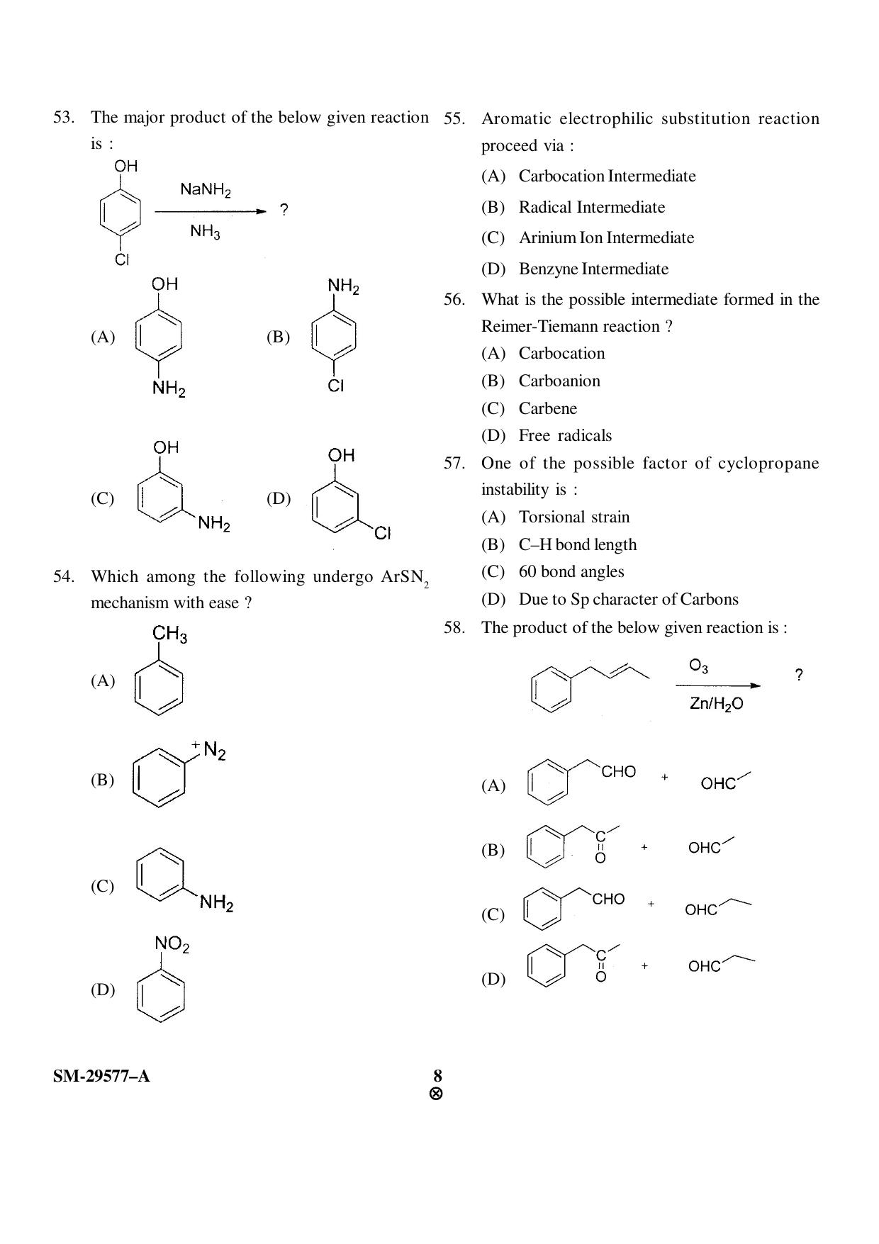 KUET 2023 M.Sc. Chemistry Question Paper - Page 8