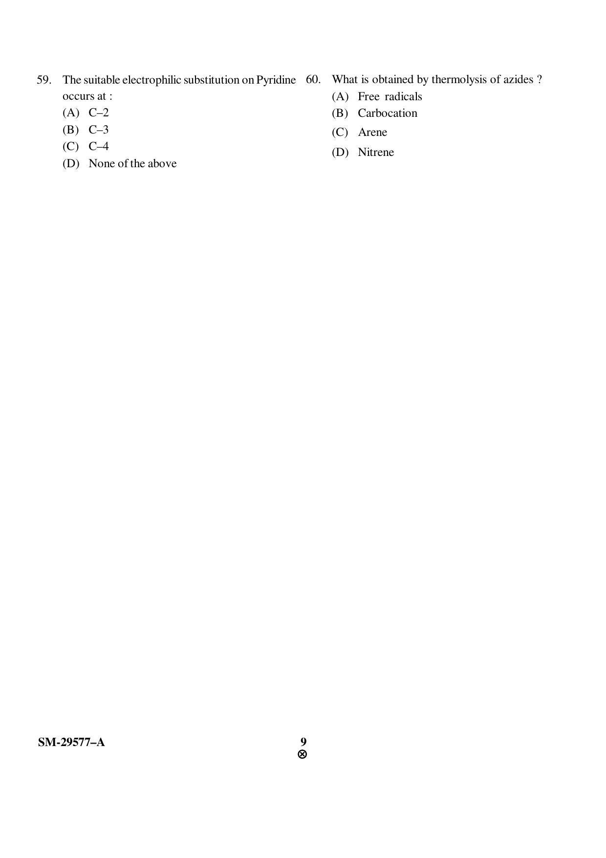 KUET 2023 M.Sc. Chemistry Question Paper - Page 9