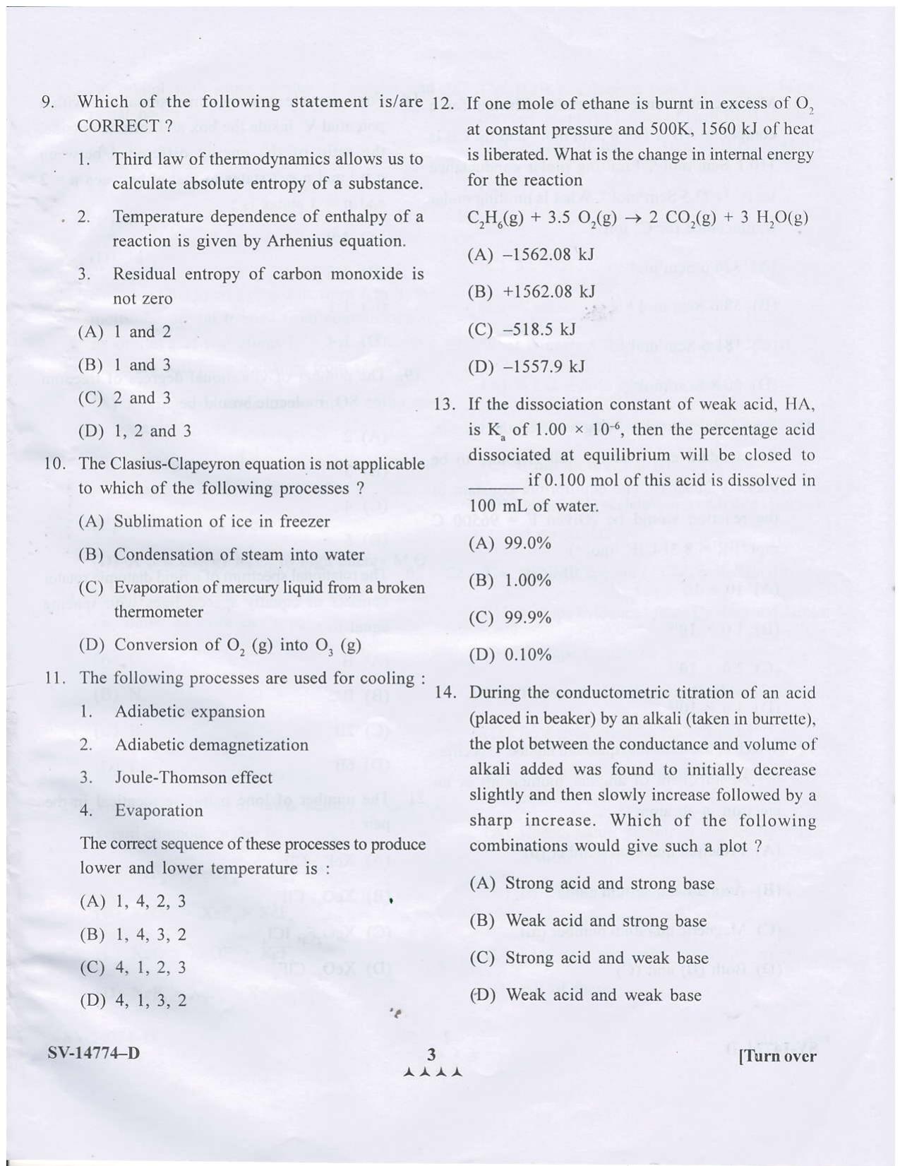 KUET 2023 M.Sc. Chemistry Question Paper - Page 14