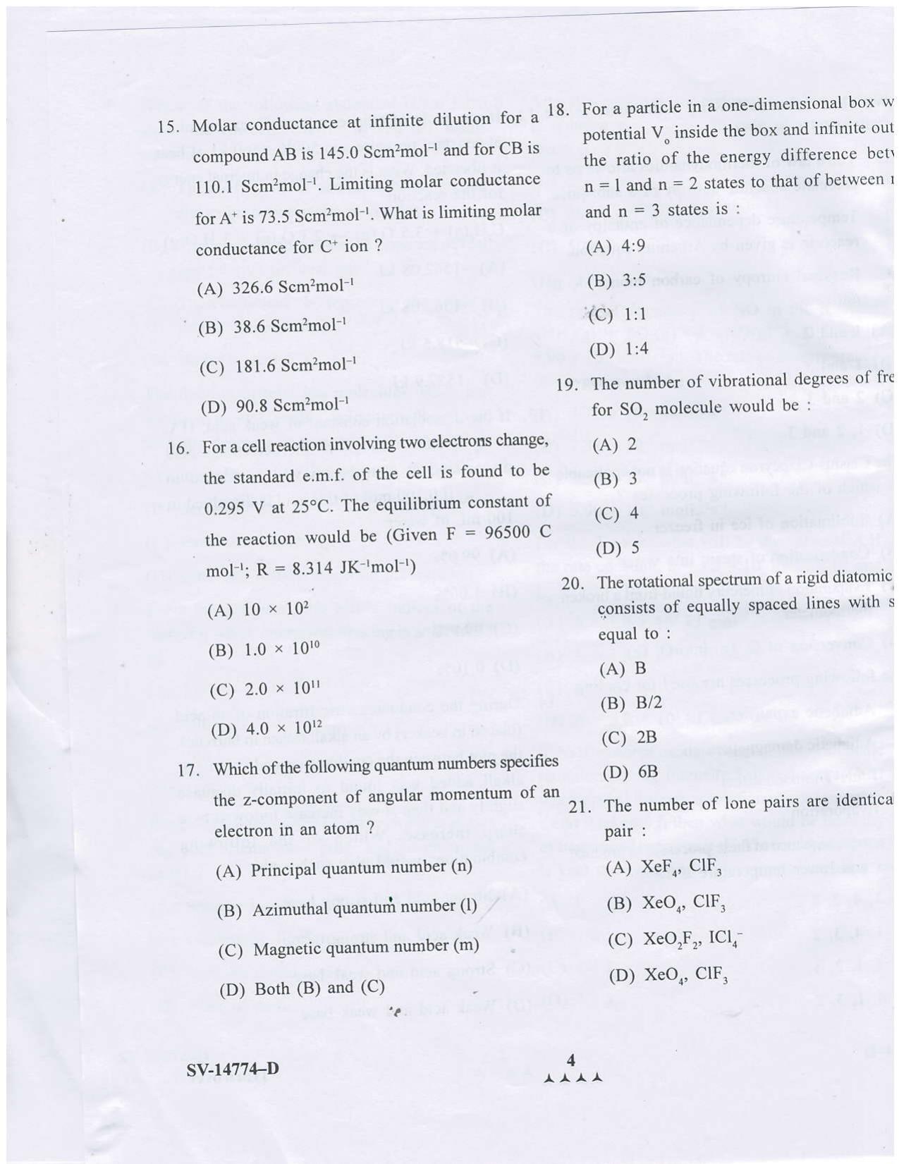 KUET 2023 M.Sc. Chemistry Question Paper - Page 15