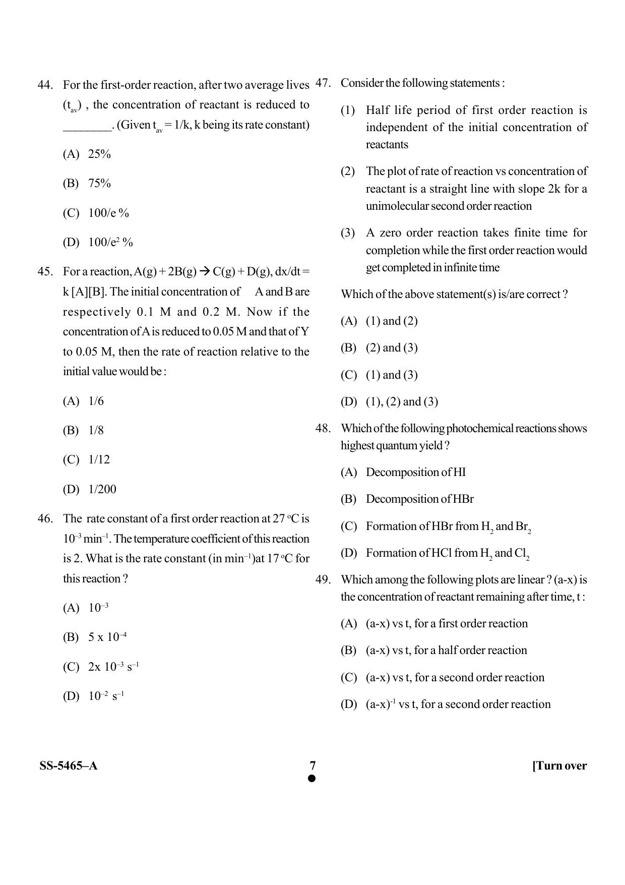 KUET 2023 M.Sc. Chemistry Question Paper - Page 28