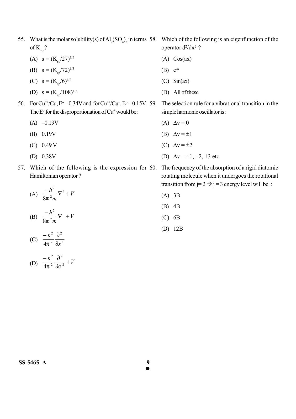 KUET 2023 M.Sc. Chemistry Question Paper - Page 30