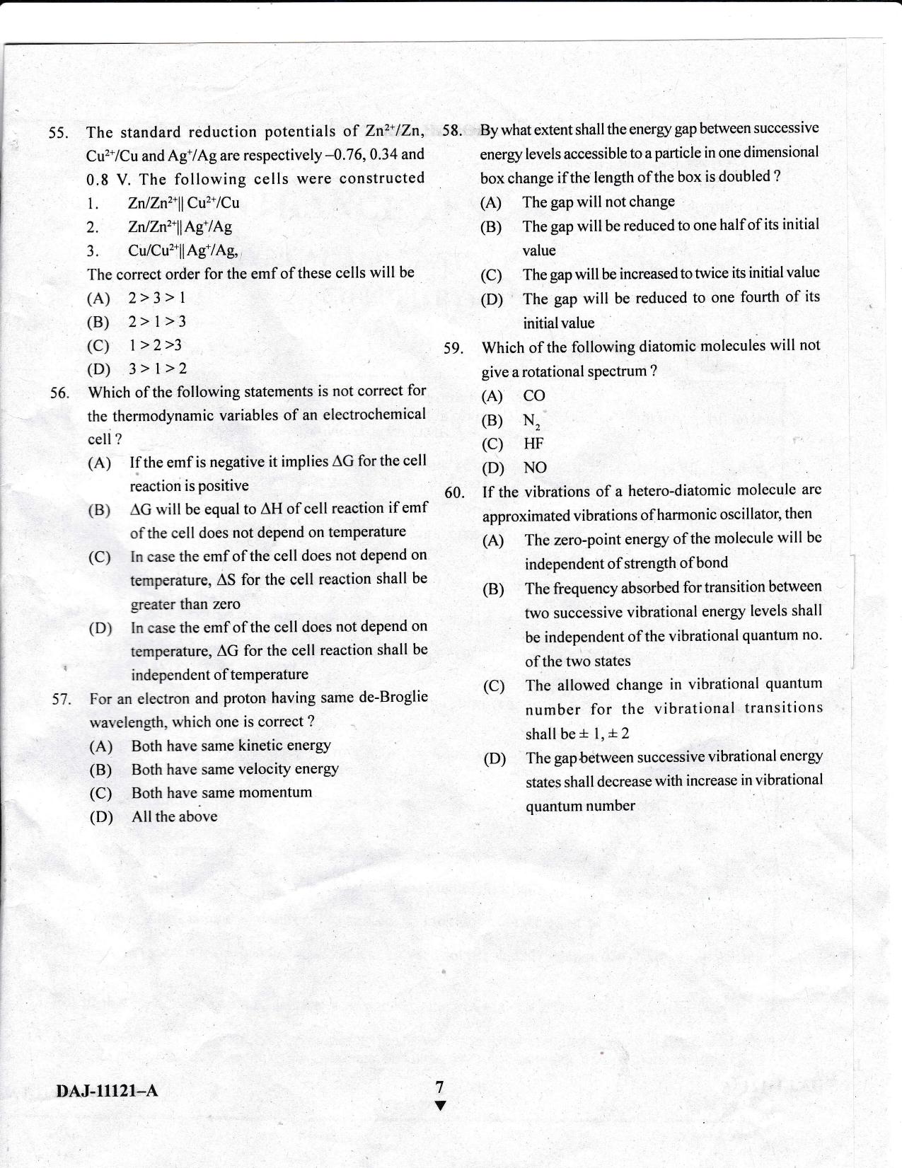 KUET 2023 M.Sc. Chemistry Question Paper - Page 62