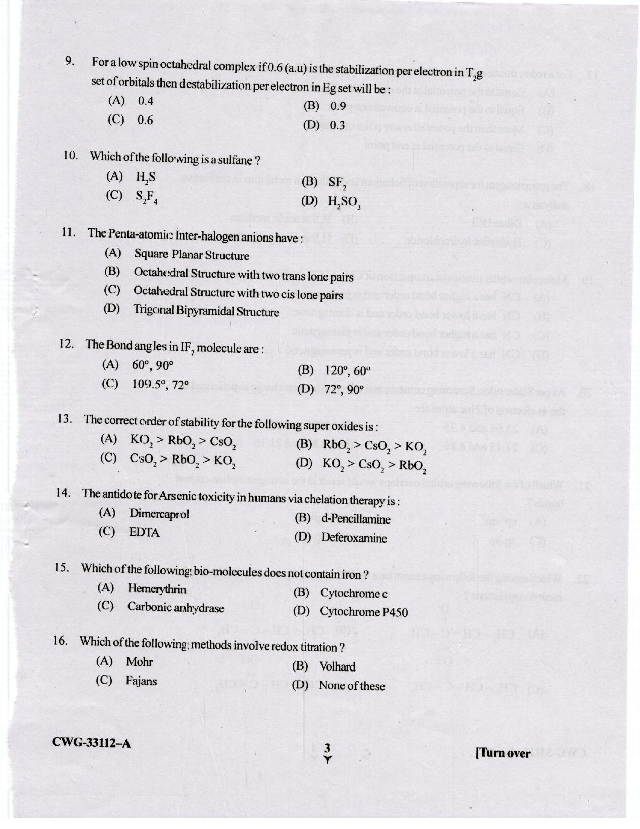 KUET 2023 M.Sc. Chemistry Question Paper - Page 65