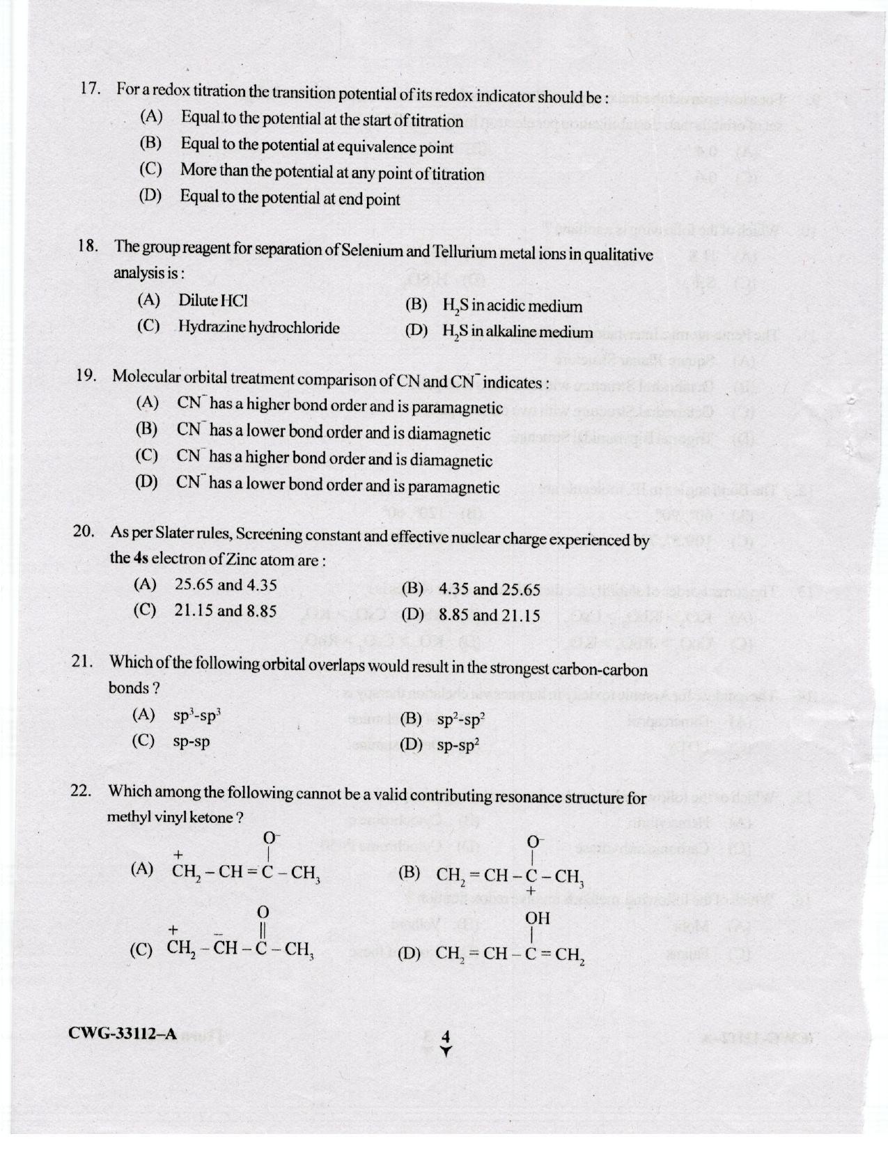 KUET 2023 M.Sc. Chemistry Question Paper - Page 66