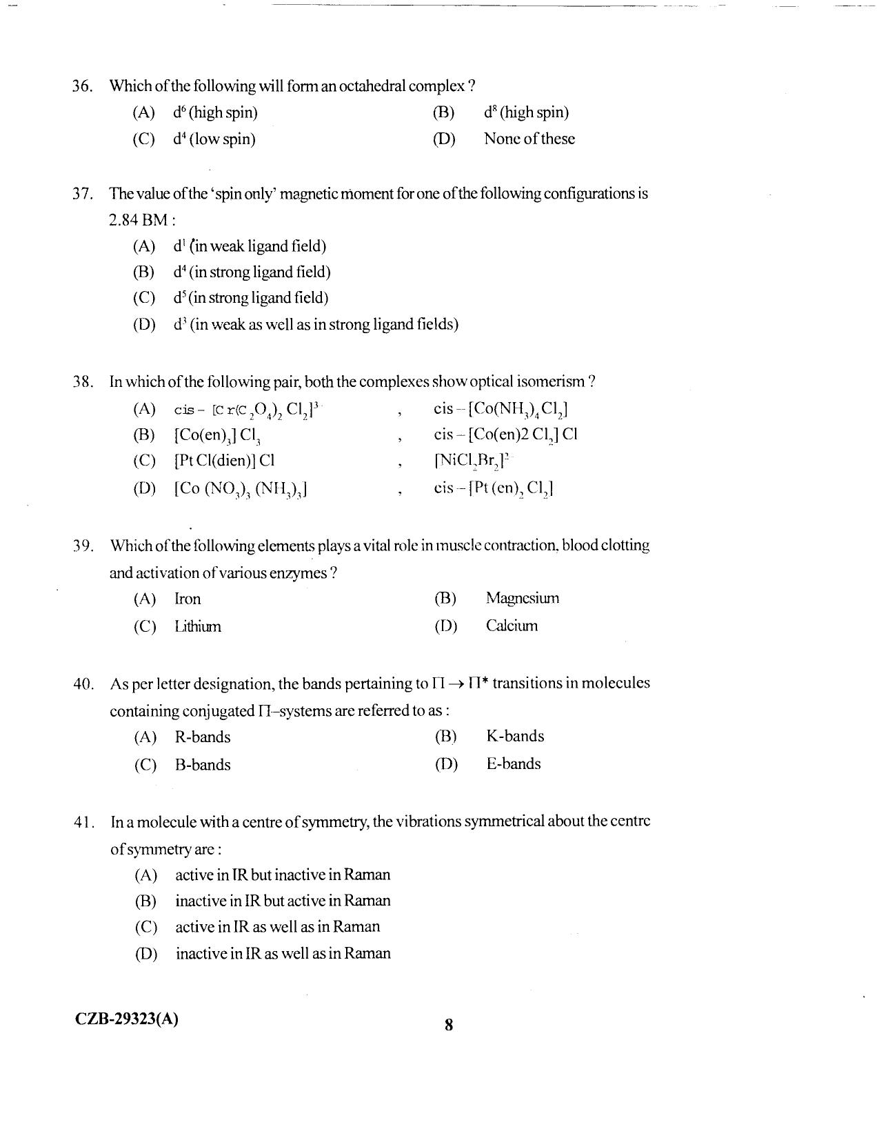 KUET 2023 M.Sc. Chemistry Question Paper - Page 93