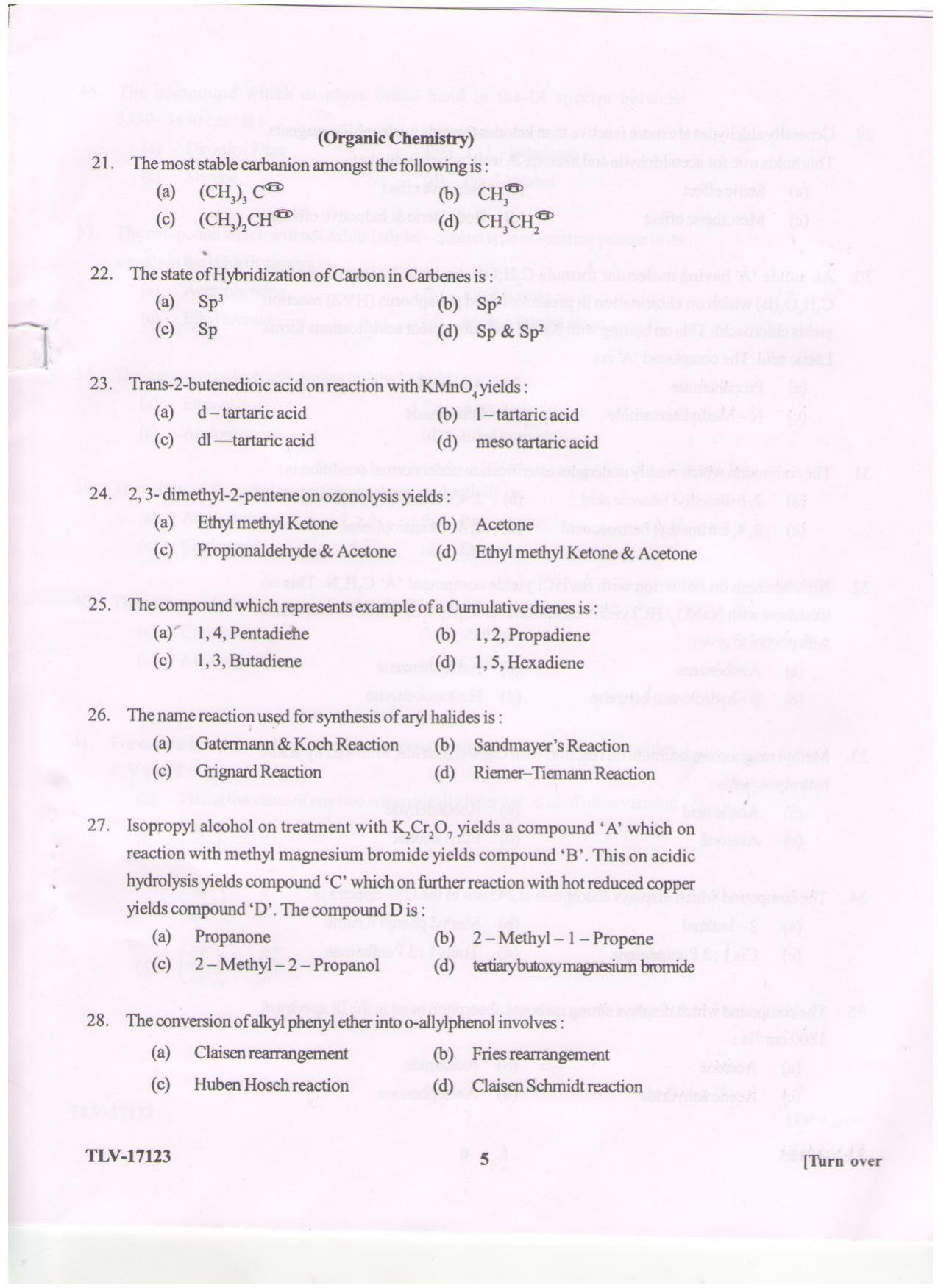 KUET 2023 M.Sc. Chemistry Question Paper - Page 101