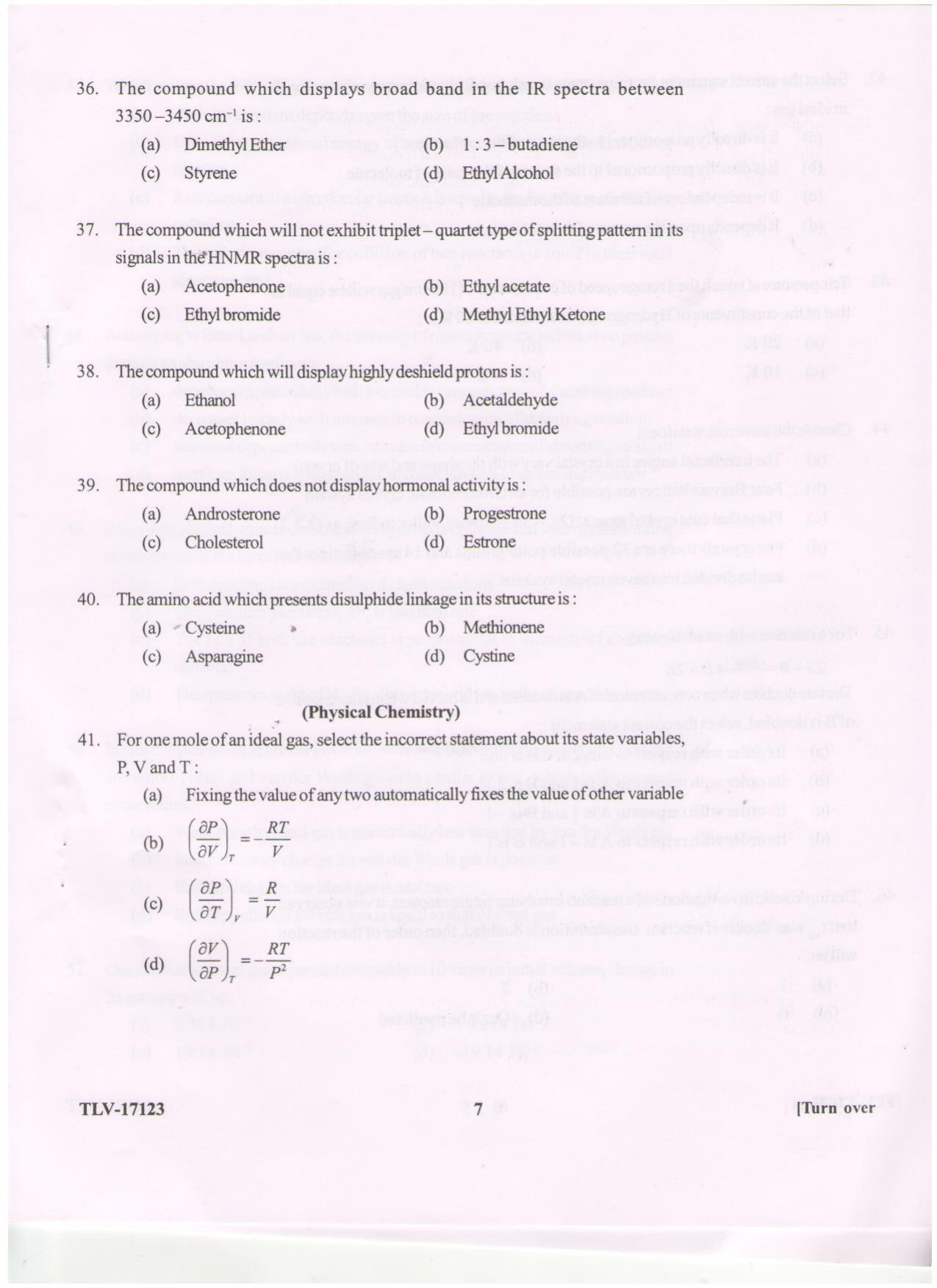 KUET 2023 M.Sc. Chemistry Question Paper - Page 103