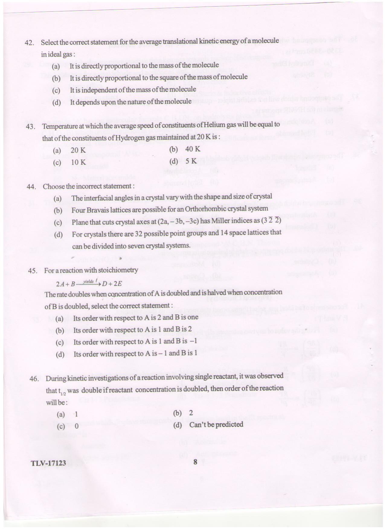 KUET 2023 M.Sc. Chemistry Question Paper - Page 104