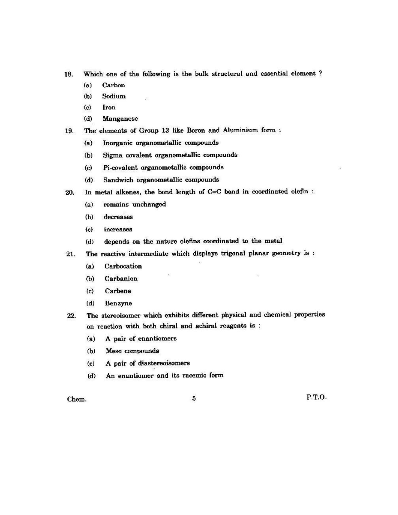 KUET 2023 M.Sc. Chemistry Question Paper - Page 120