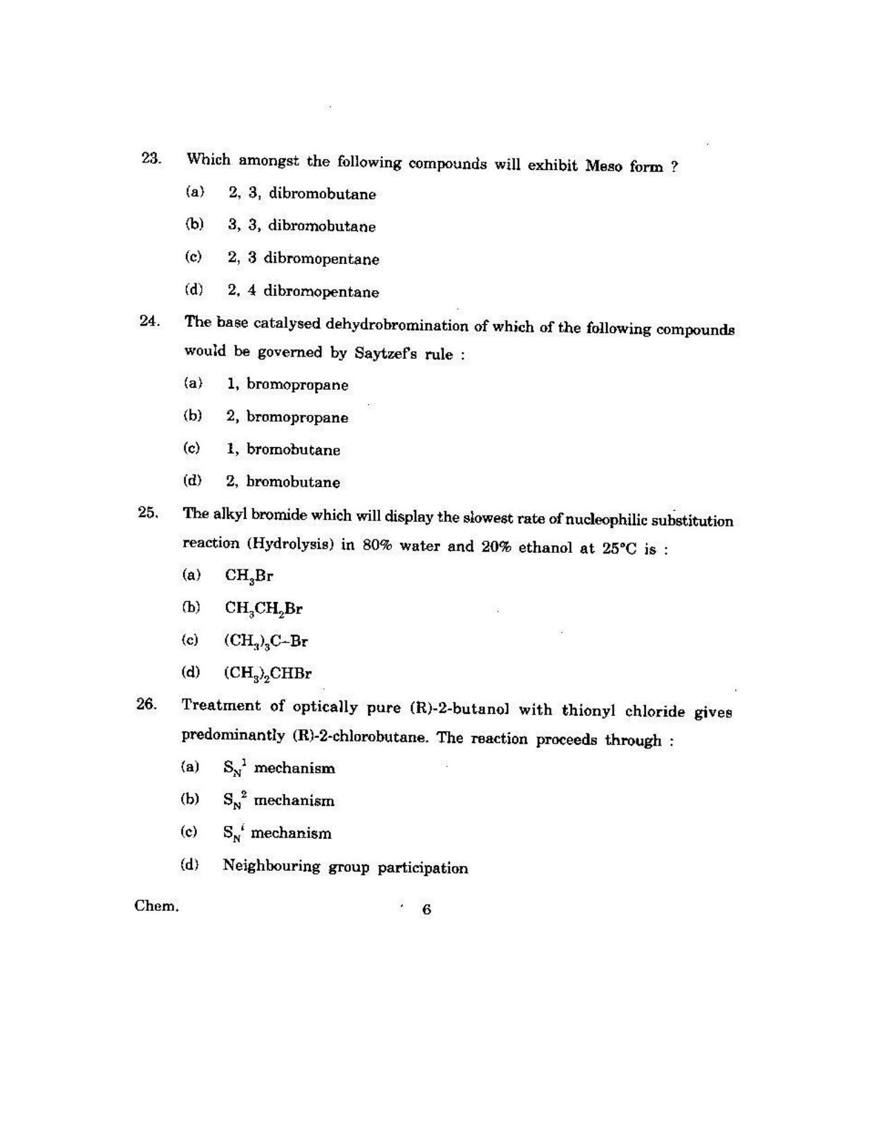 KUET 2023 M.Sc. Chemistry Question Paper - Page 121