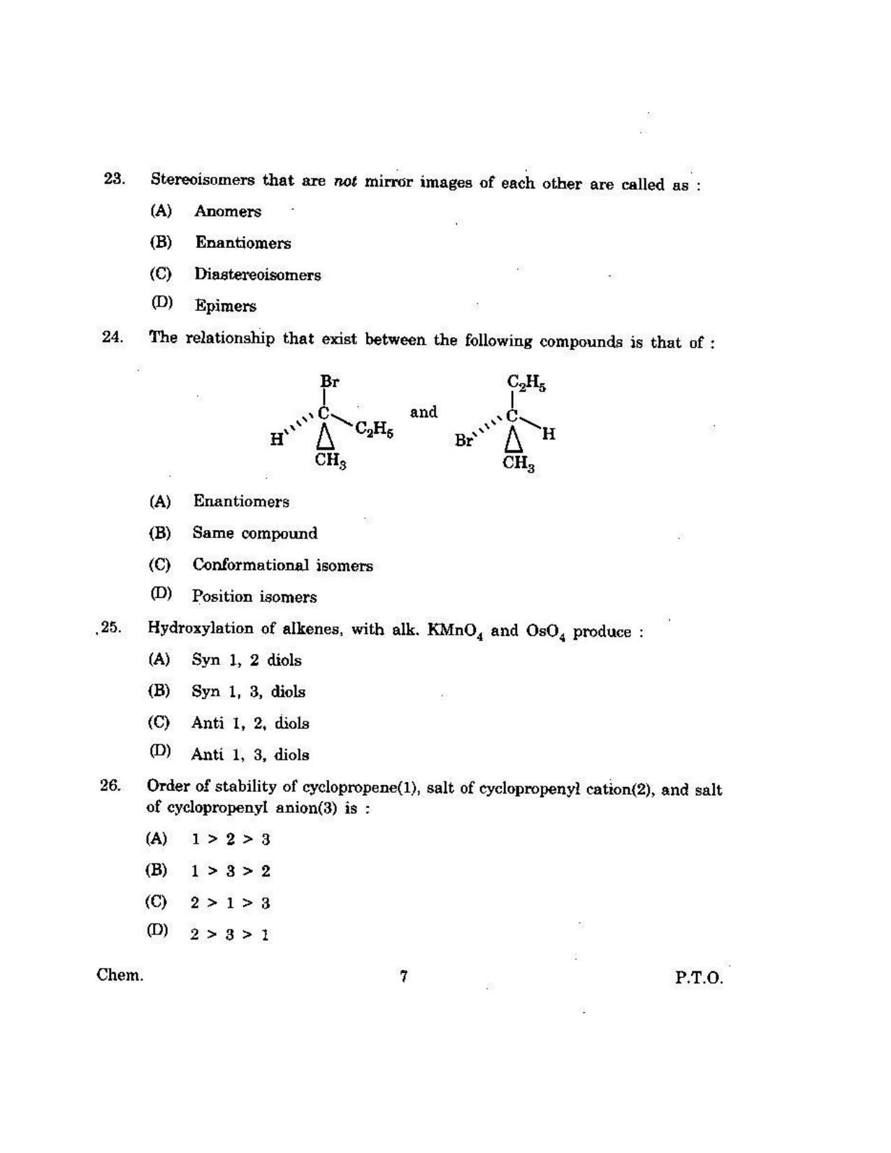 KUET 2023 M.Sc. Chemistry Question Paper - Page 136