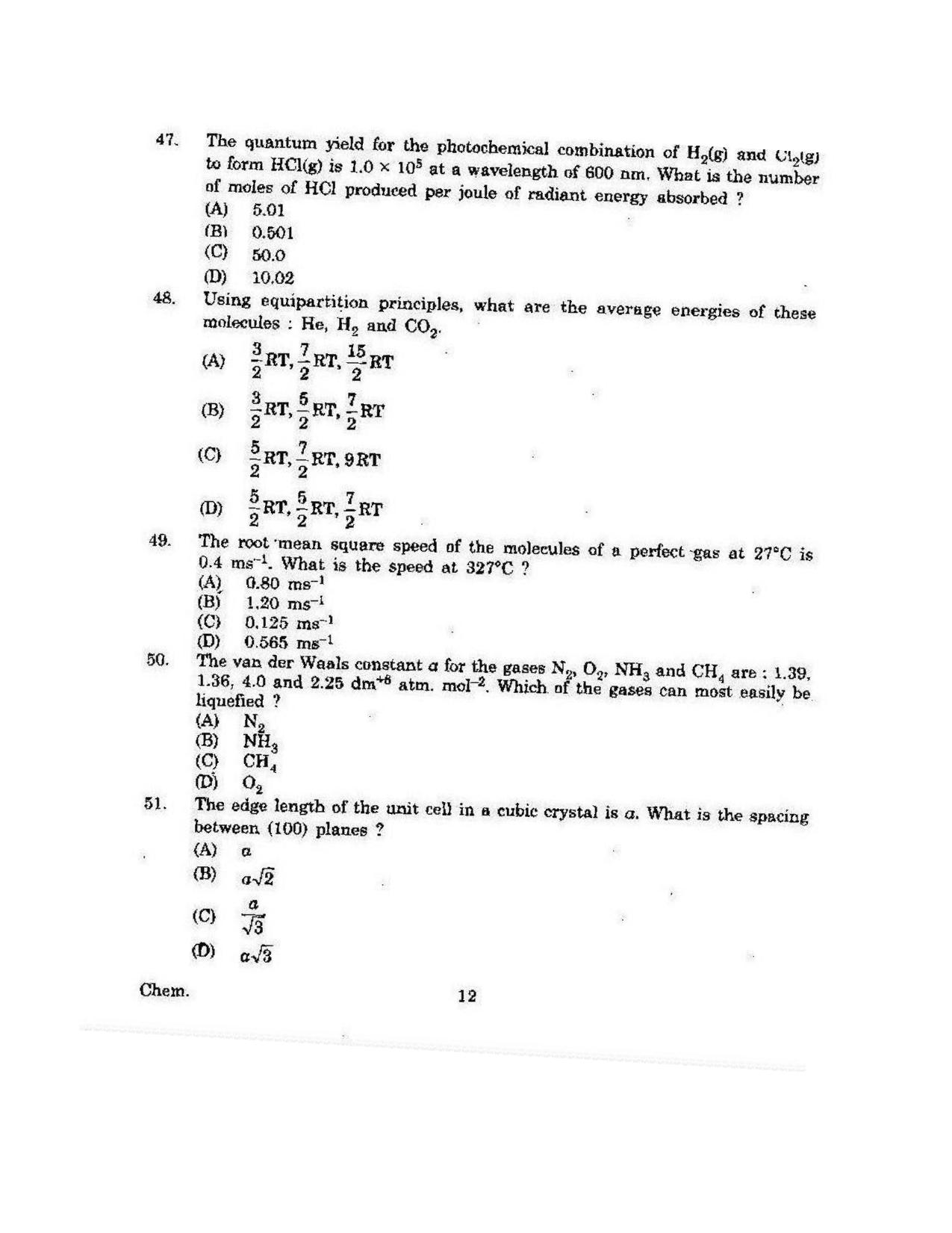 KUET 2023 M.Sc. Chemistry Question Paper - Page 141