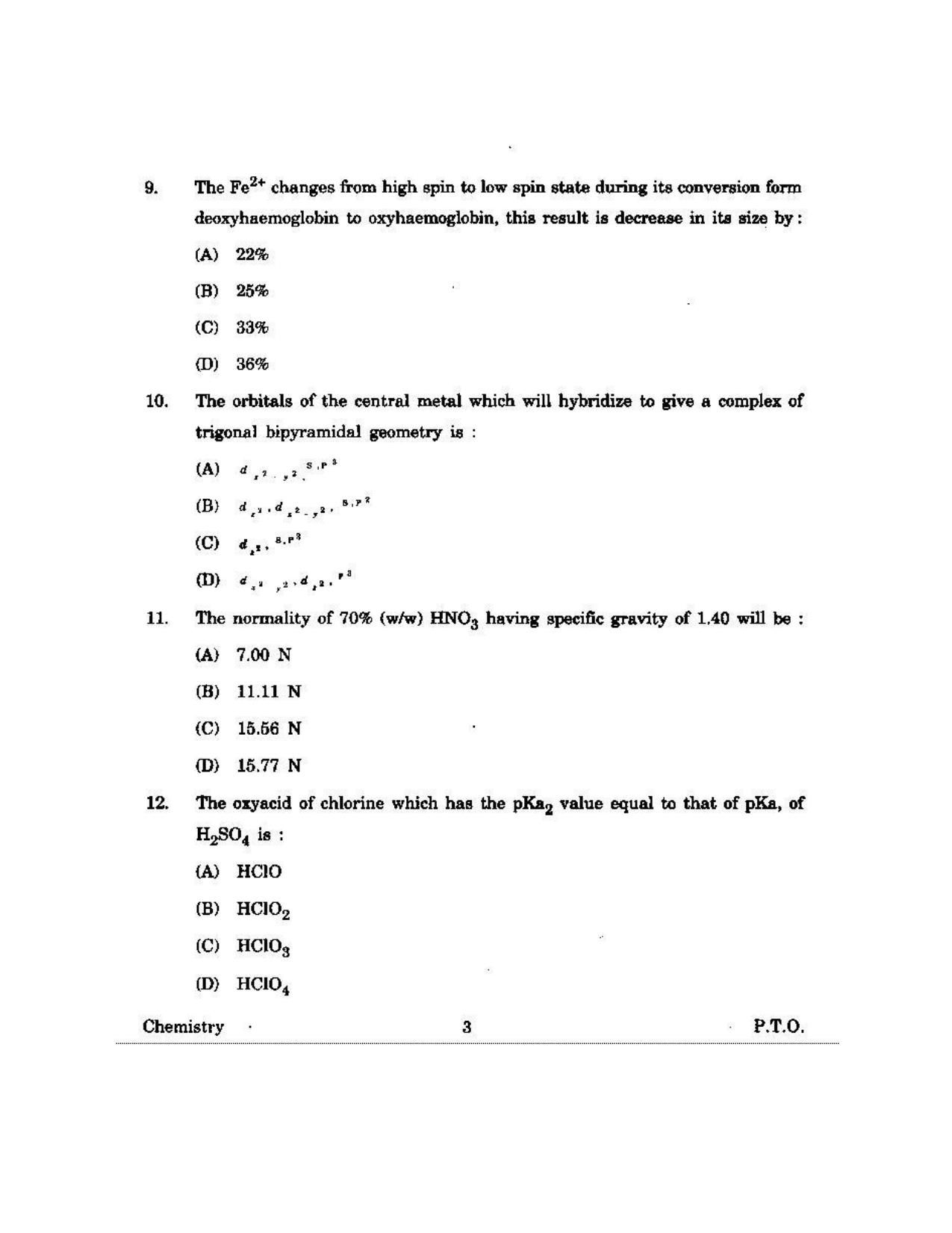 KUET 2023 M.Sc. Chemistry Question Paper - Page 146