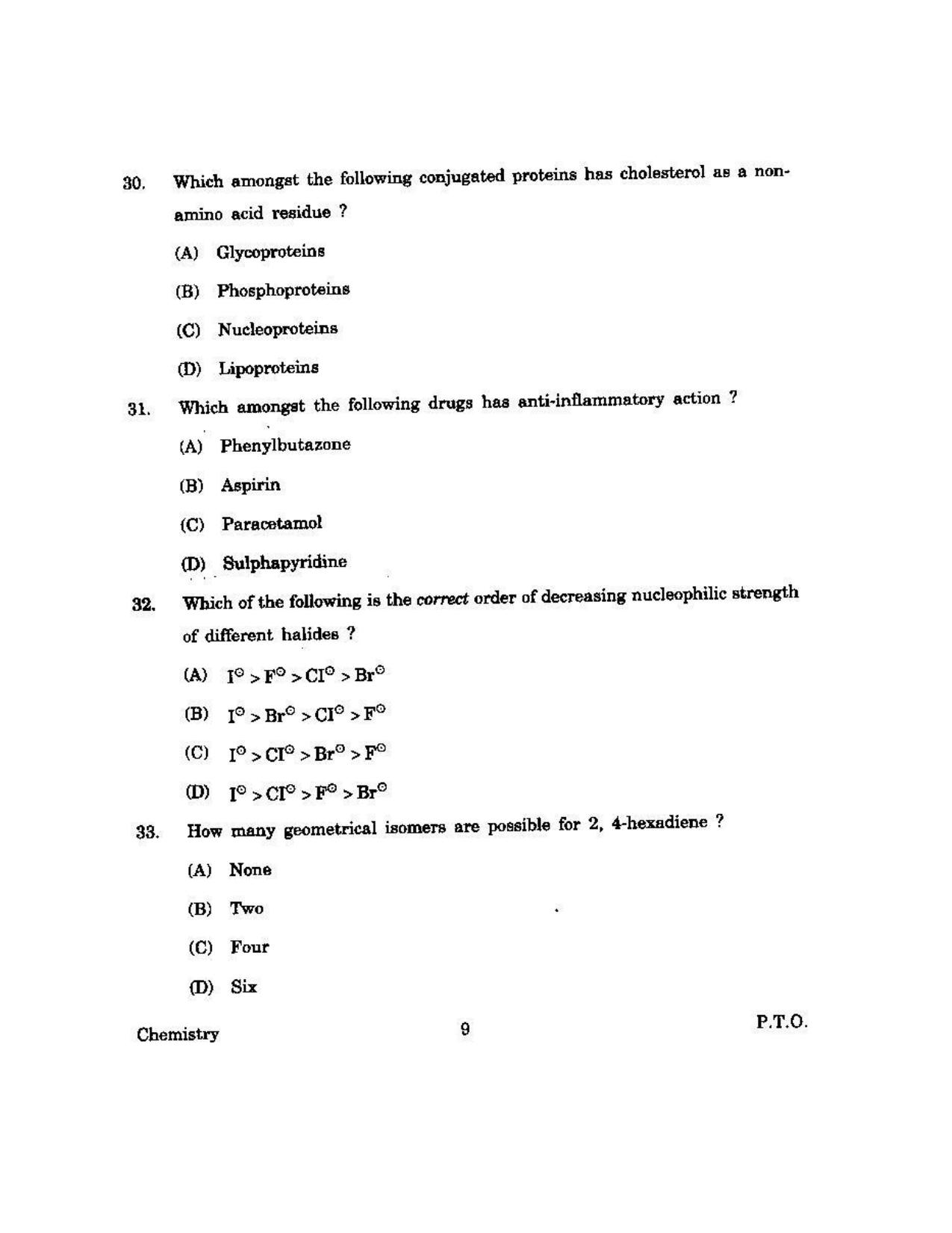 KUET 2023 M.Sc. Chemistry Question Paper - Page 152