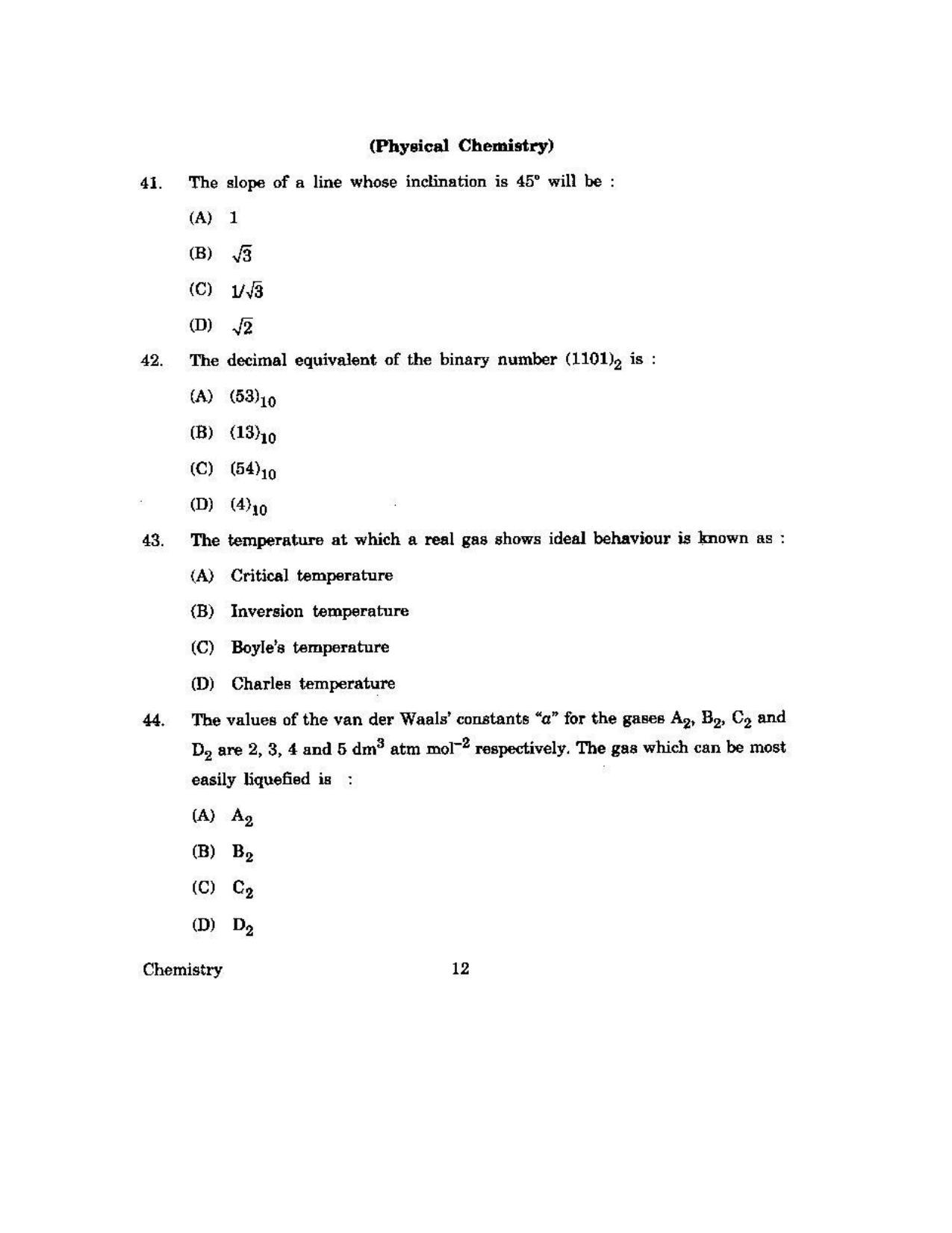 KUET 2023 M.Sc. Chemistry Question Paper - Page 155