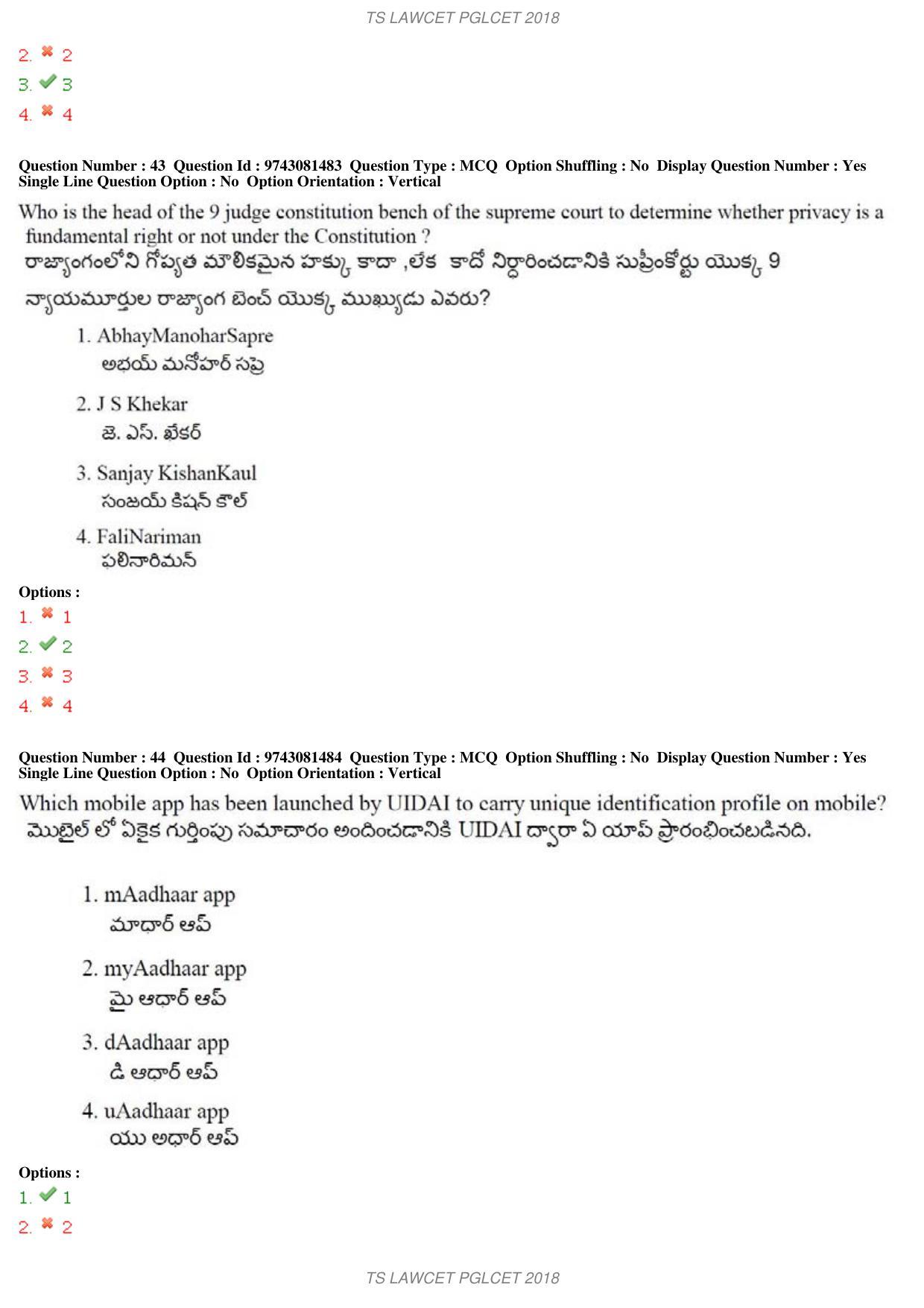 TS LAWCET 5 Year 2018 Question Paper - Page 28