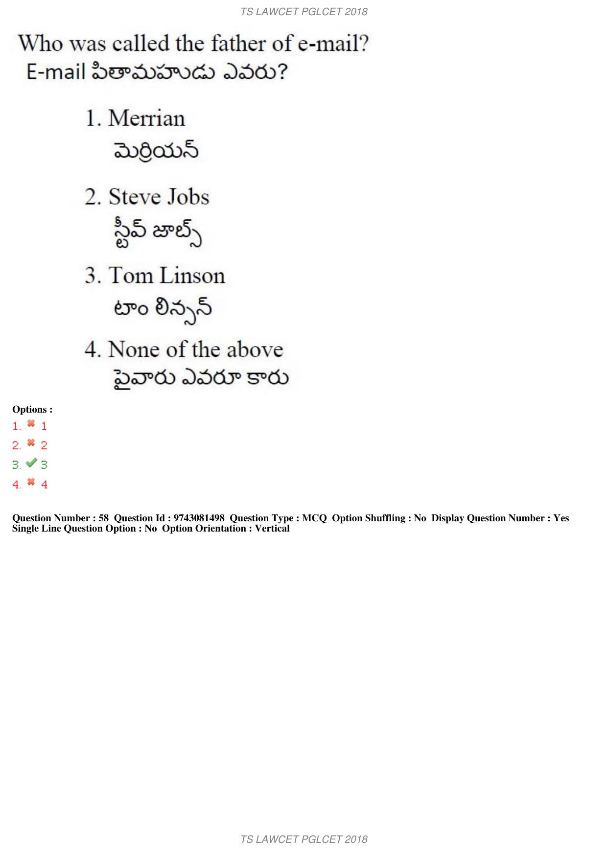 TS LAWCET 5 Year 2018 Question Paper - Page 37