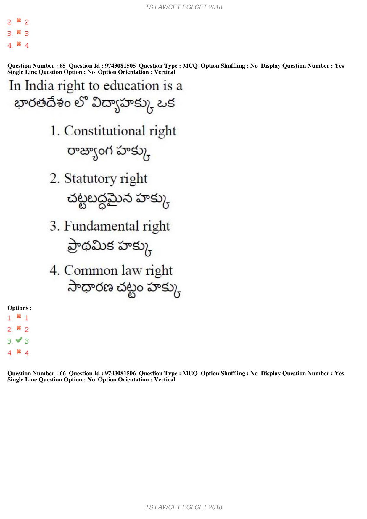 TS LAWCET 5 Year 2018 Question Paper - Page 44