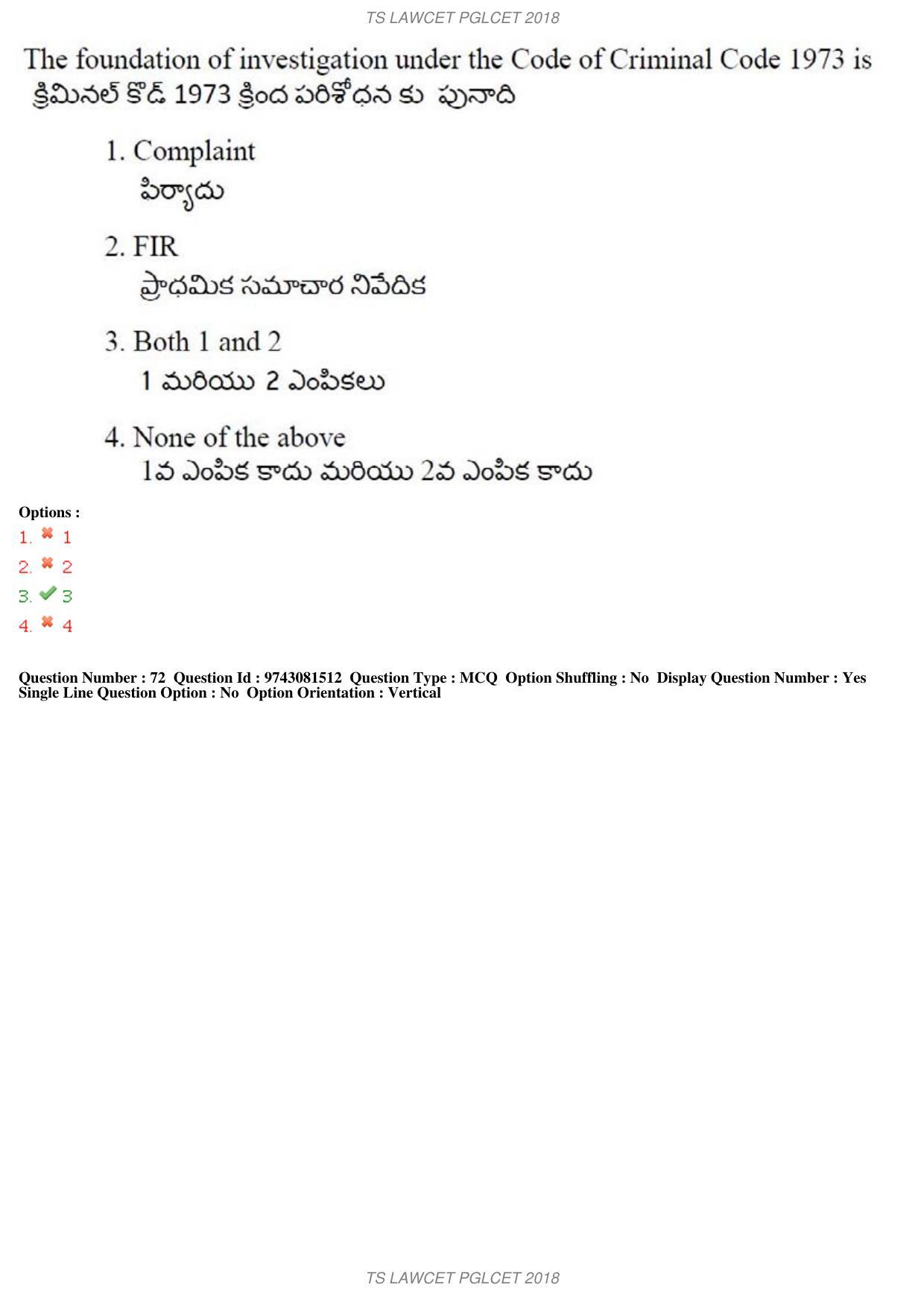 TS LAWCET 5 Year 2018 Question Paper - Page 48