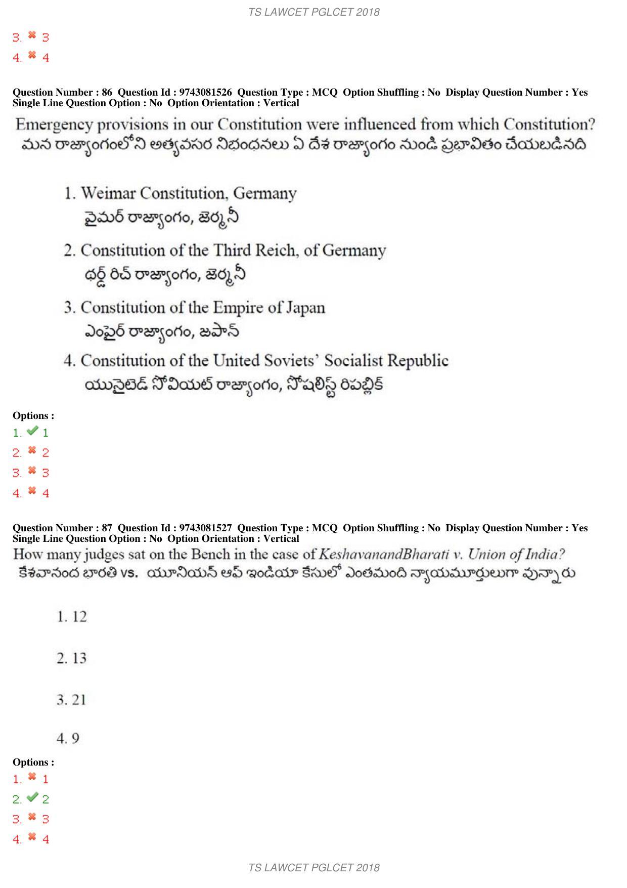 TS LAWCET 5 Year 2018 Question Paper - Page 58