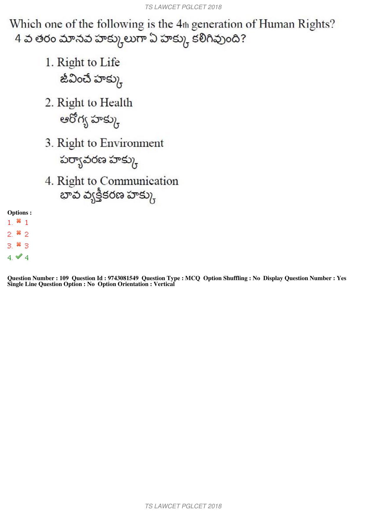TS LAWCET 5 Year 2018 Question Paper - Page 74