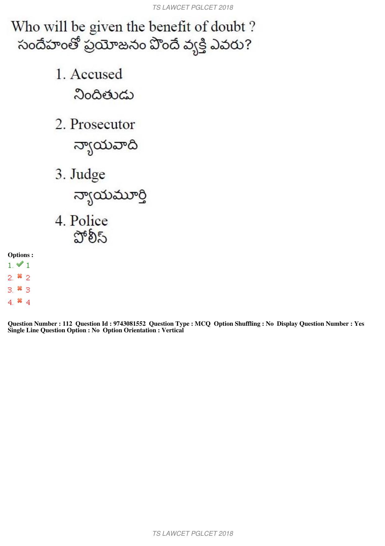 TS LAWCET 5 Year 2018 Question Paper - Page 77